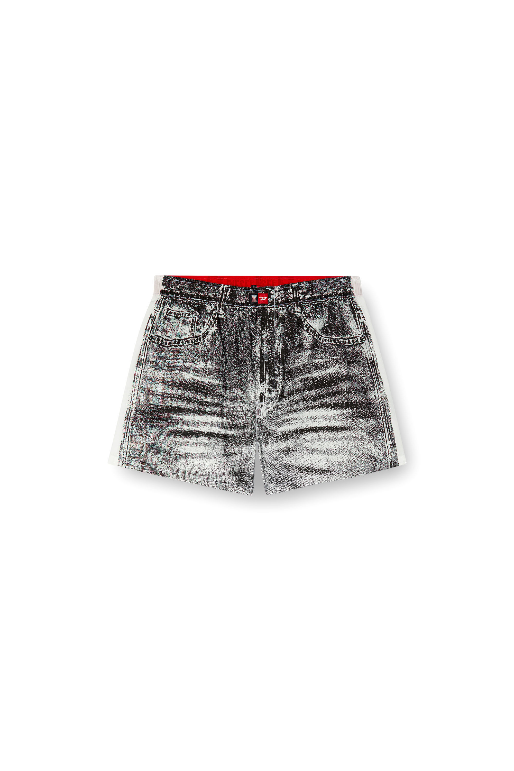 Diesel - TROMPE-BOXERS, Man's Cotton poplin boxers with denim look in Dark grey - 2