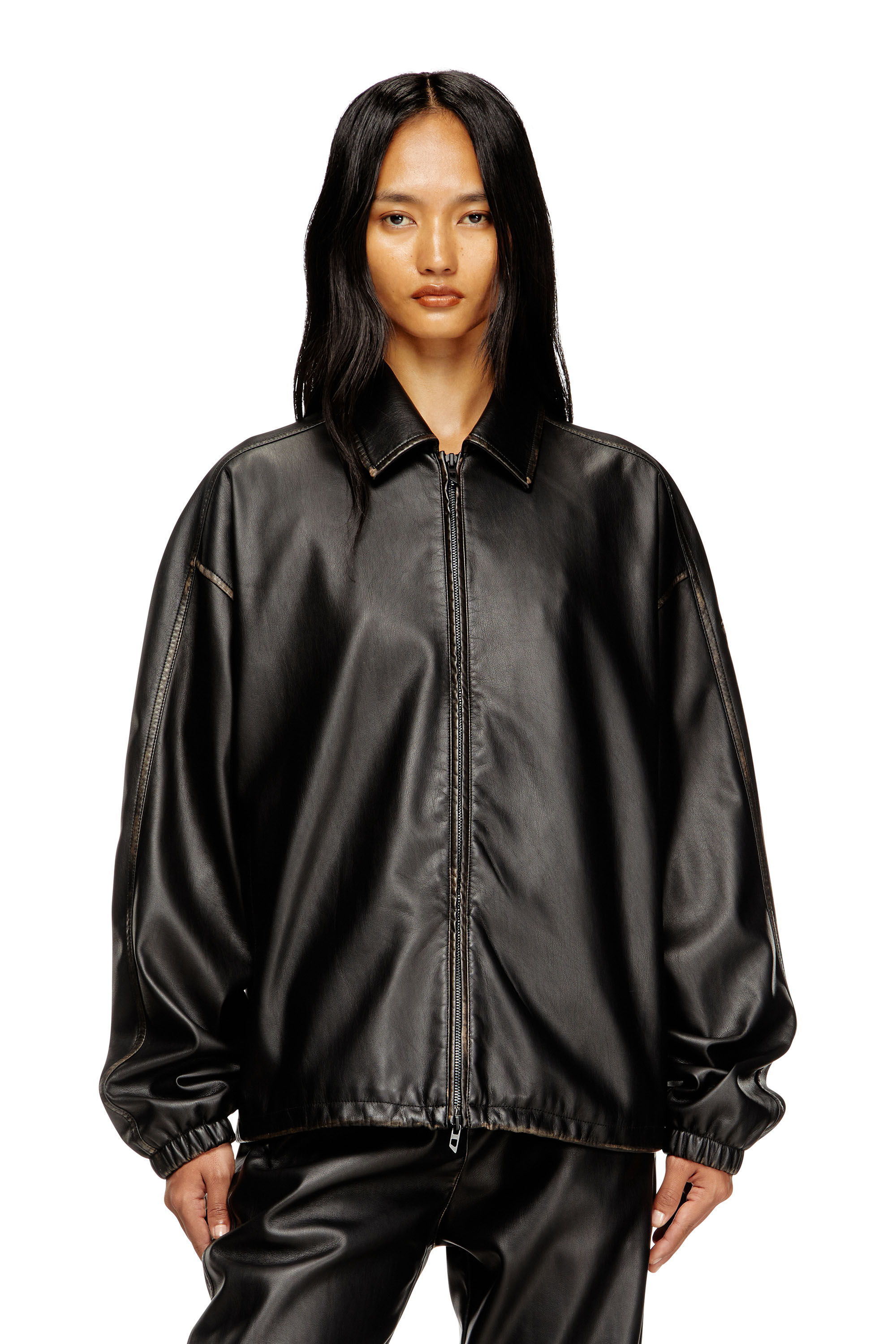Diesel - J-AKE, Unisex's Jacket in treated technical fabric in Black - 6