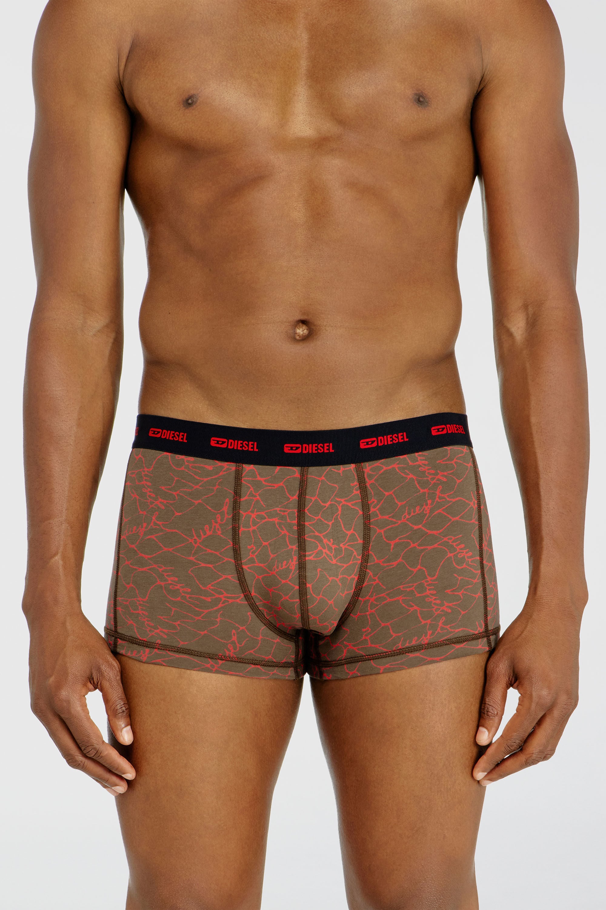 Diesel - DAMIEN-UTLT-3PACK, Man's Three-pack of trunks with graphic motif in Black/Brown - 3