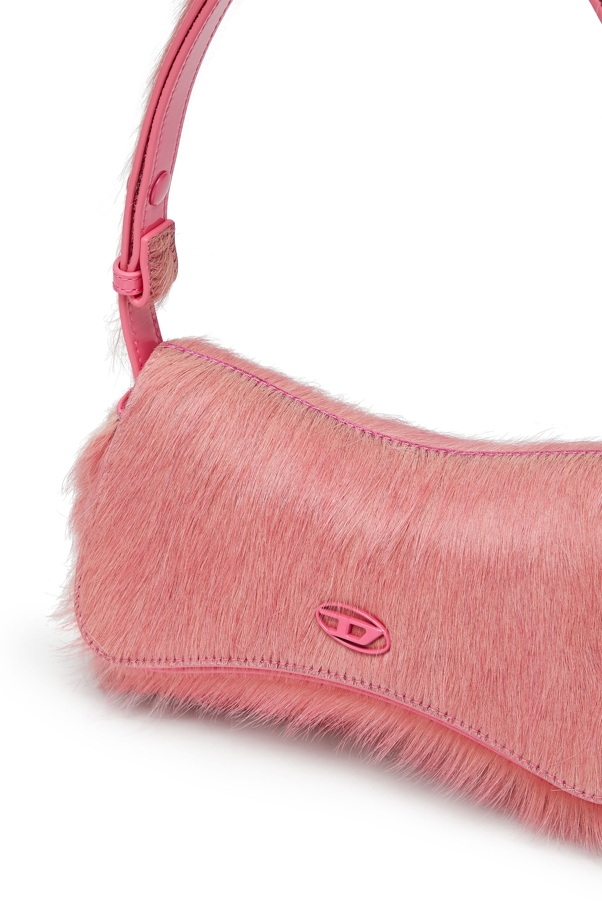 Diesel - PLAY CLUTCH, Woman's Play-Clutch in coloured hairy leather in Pink - 5
