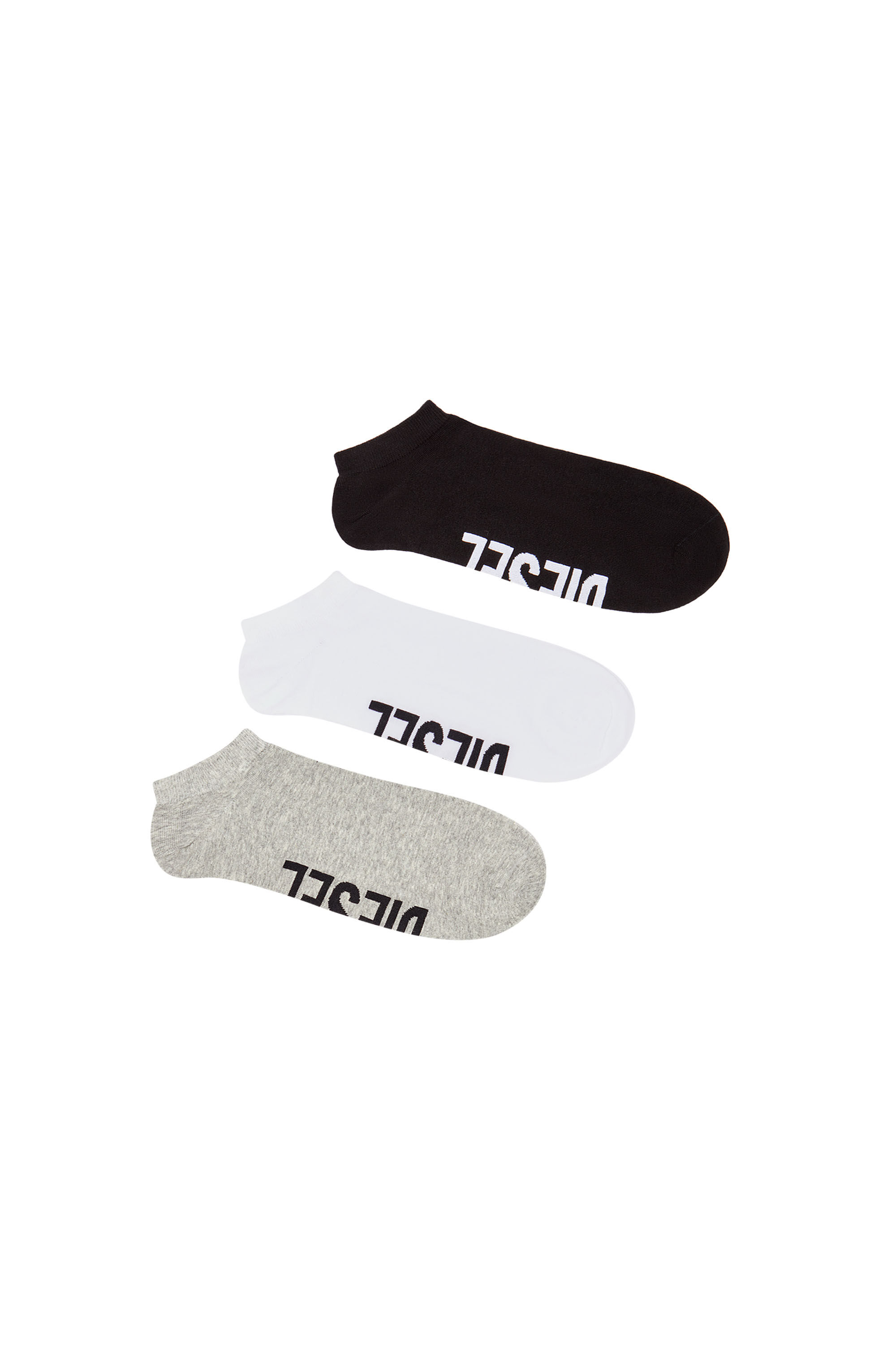 Diesel - SKM-GOST-THREEPACK, Man 3-pack low-cut logo instep socks in Multicolor - Image 1