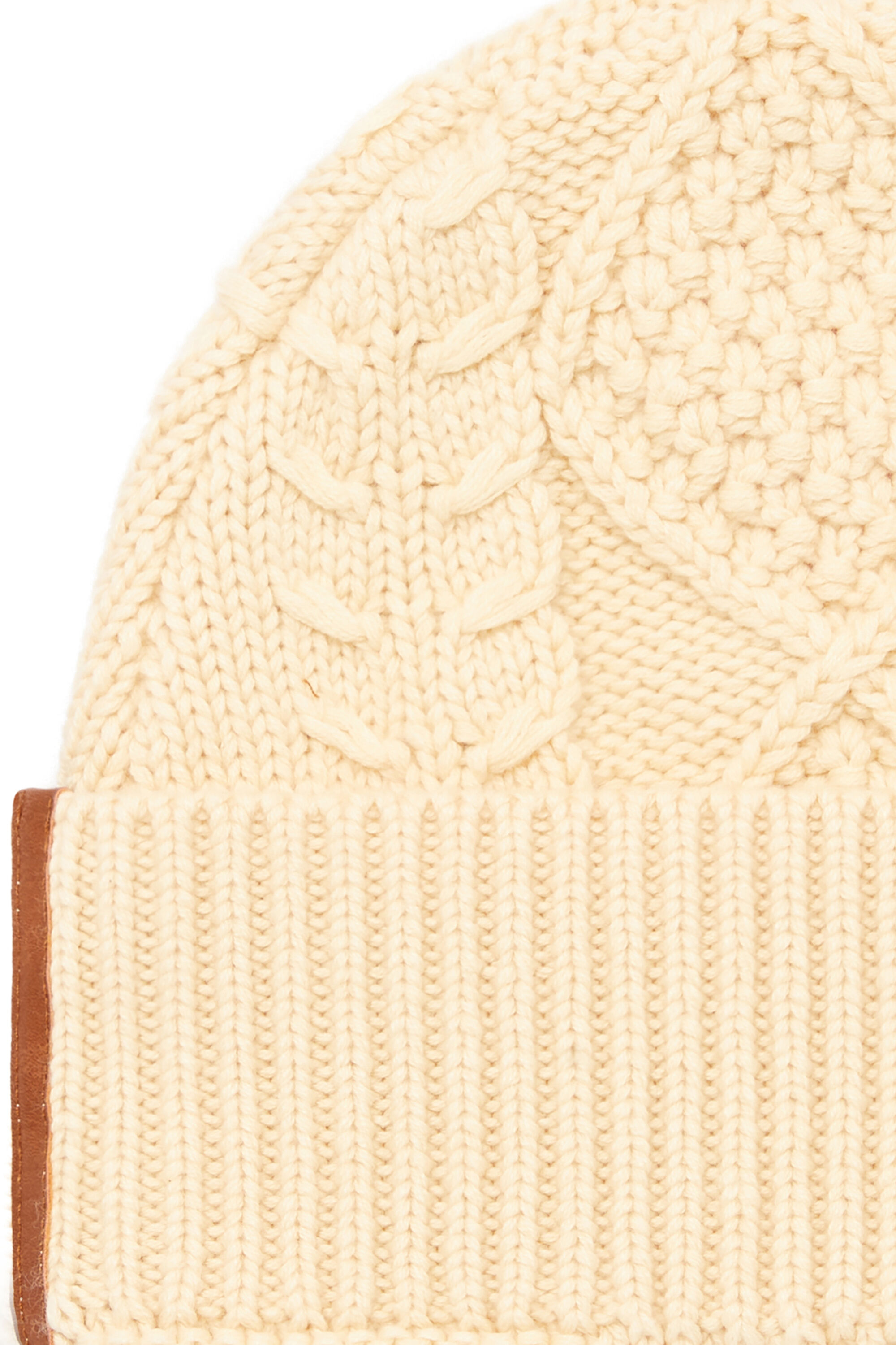 Diesel - K-INTELLO, Unisex's Cable-knit beanie in wool and cotton in White - 3