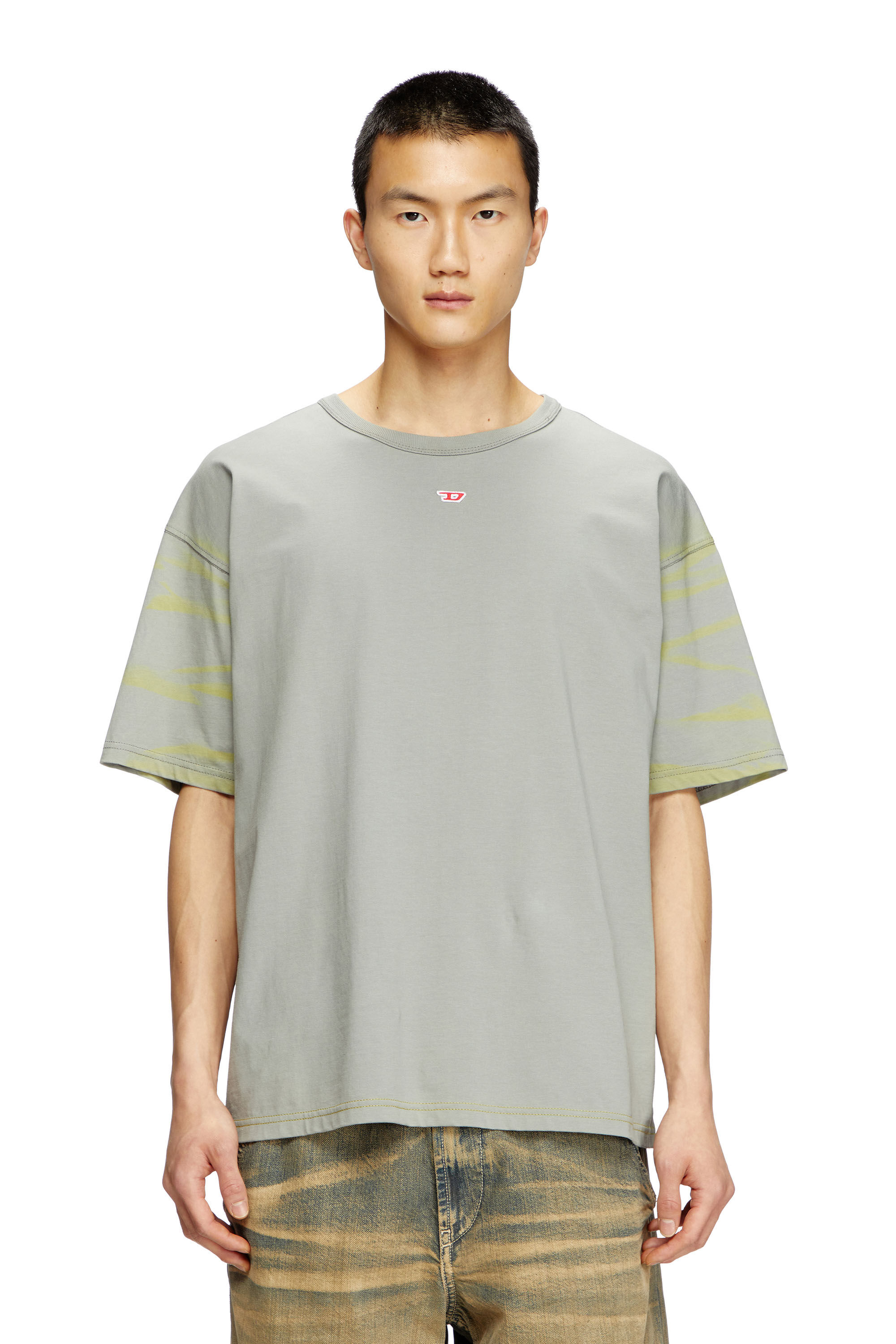 Diesel - T-ADJUST-R23, Man's T-shirt with spray effect in Grey - 3