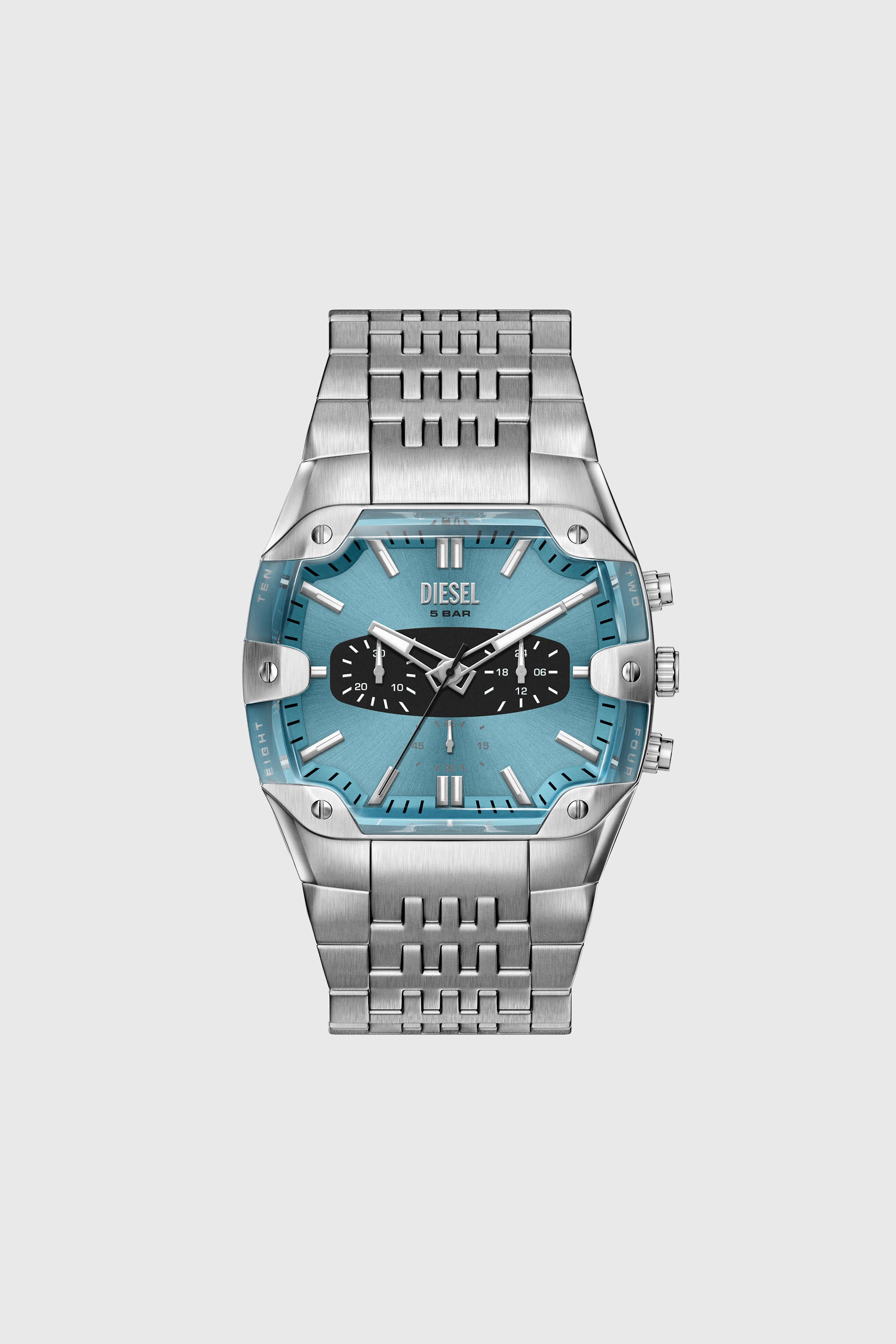 Diesel - DZ4725 WATCH, Man's Spiked cushion stainless steel watch in Silver - 1