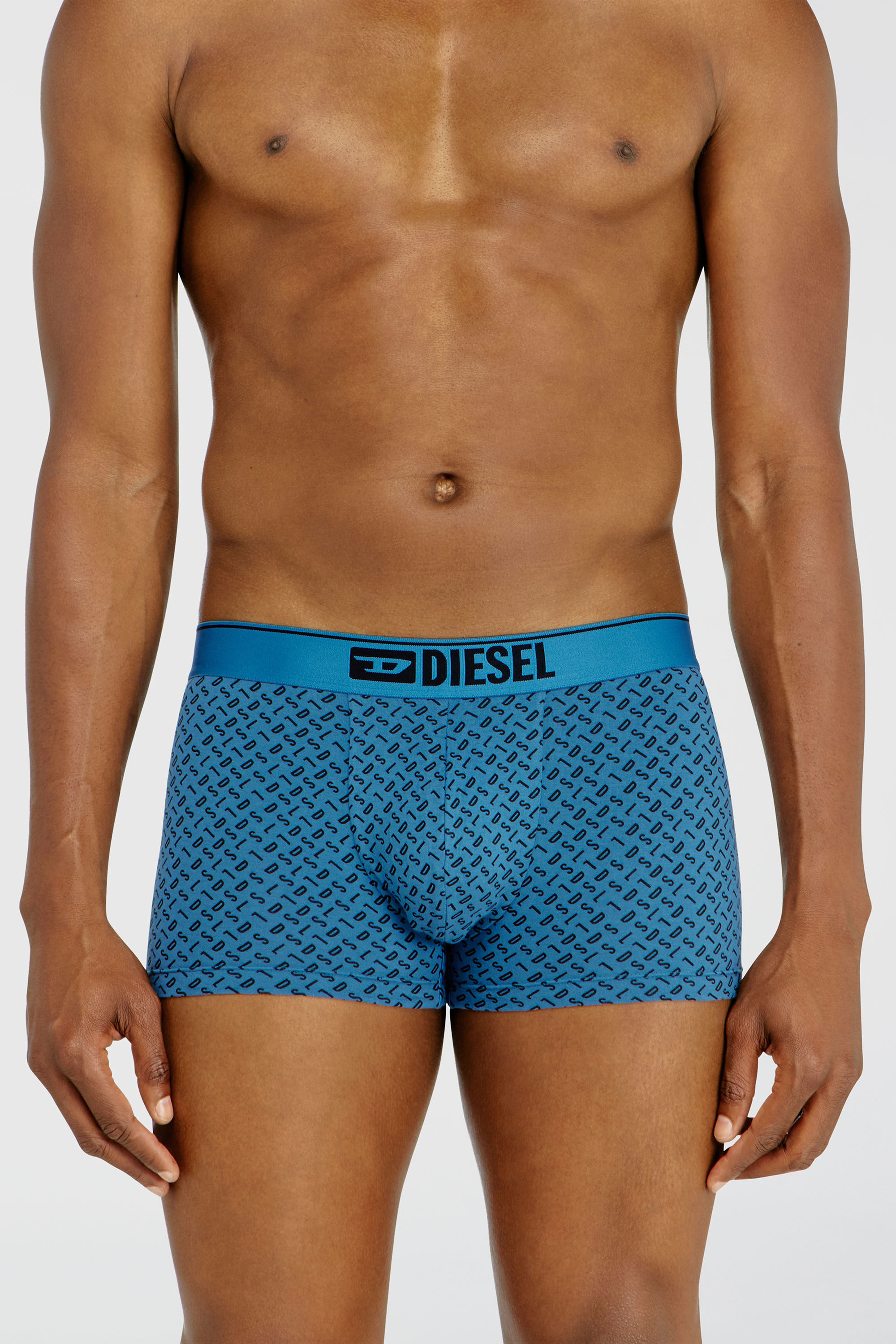 Diesel - DAMIEN-D-BOX-3PACK, Man's Three-pack of stretch cotton trunks with monogram in Blue - 3