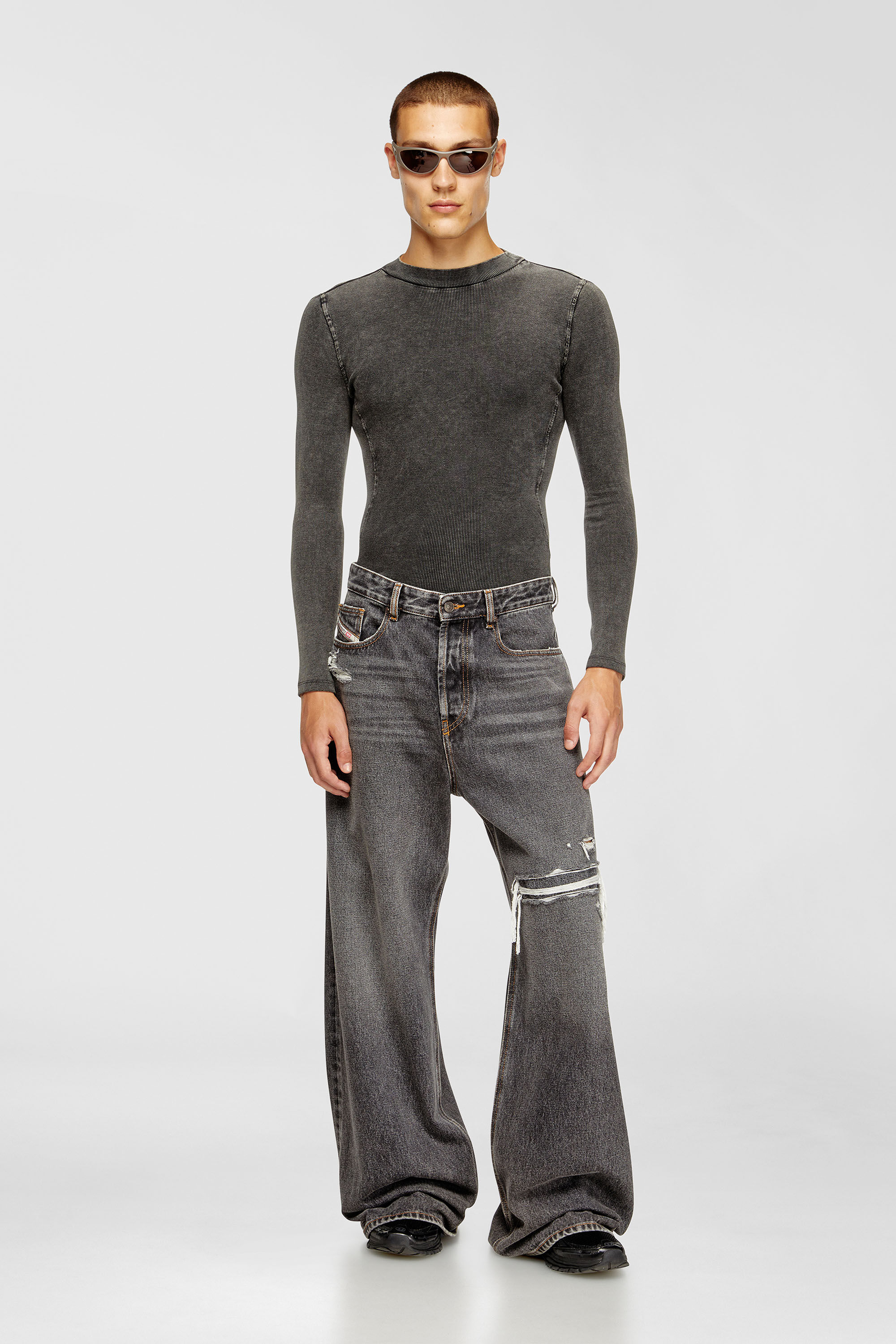 Diesel - Man's Relaxed Jeans D-Rise 007F6, Black/Dark grey - 1