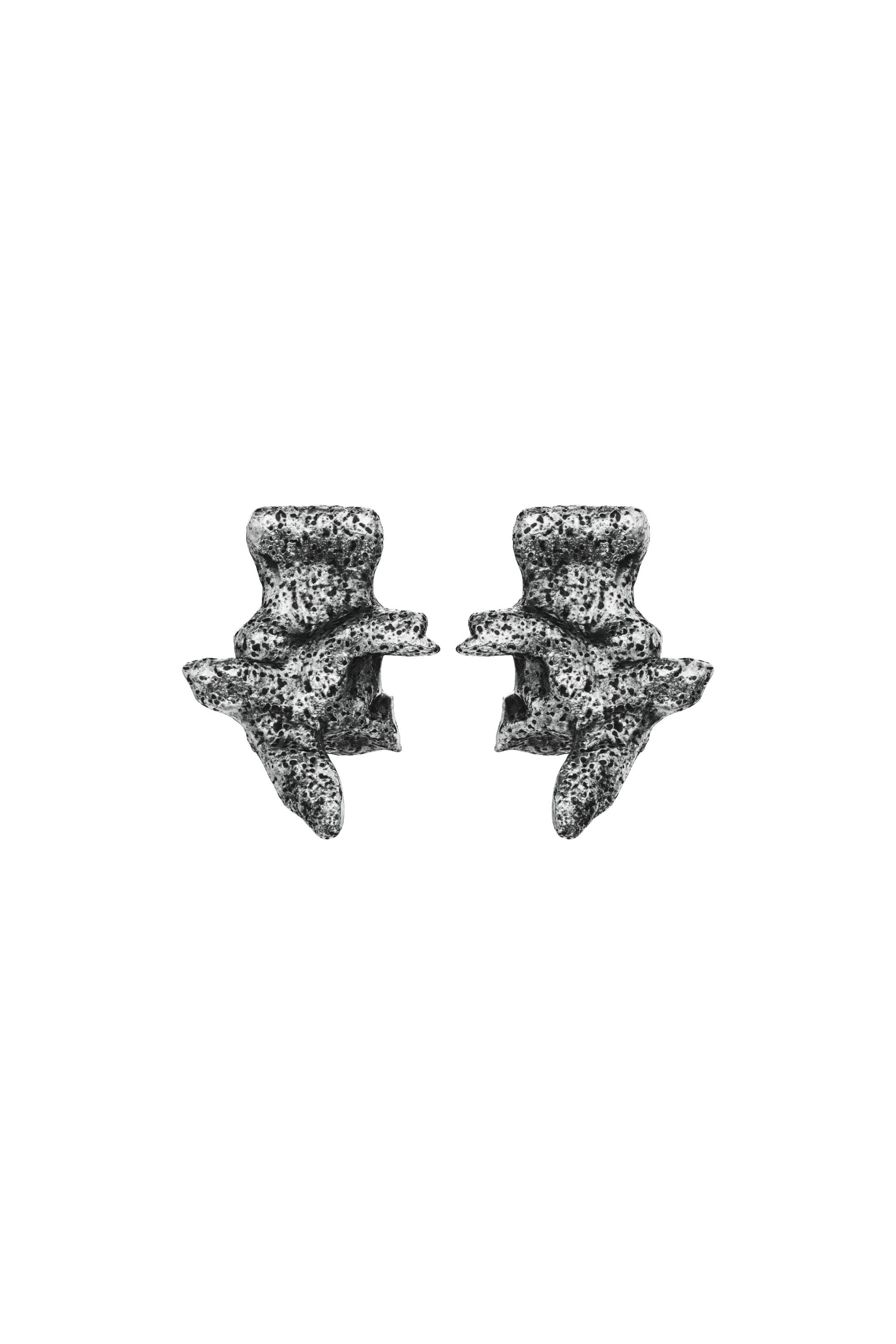 Diesel - DX1710040 JEWELLERY, Unisex's Silver-tone stud earrings in Dark grey - 2