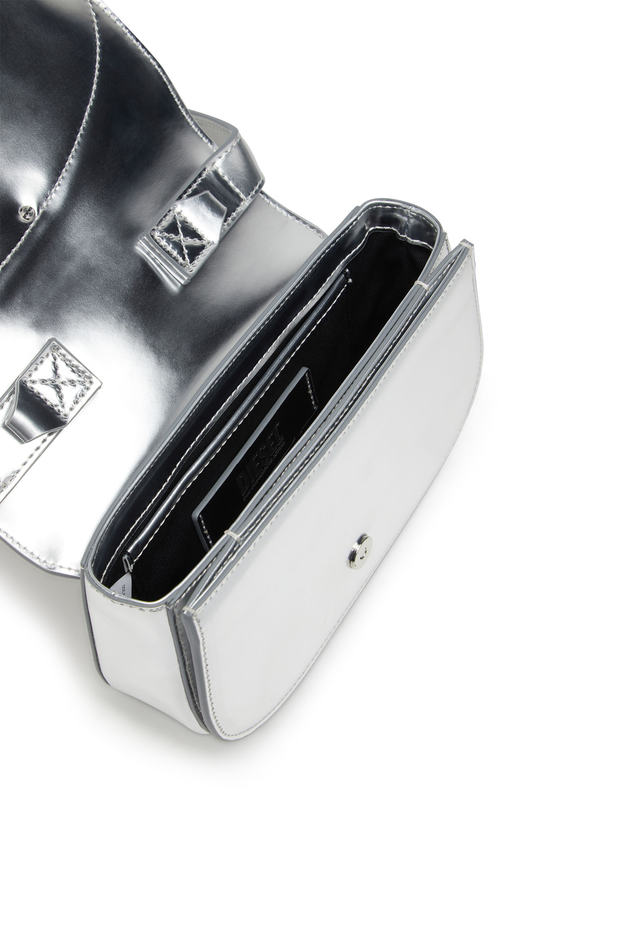 DIESEL 1dr カウレザーショルダーバッグ ディーゼル 牛革 シルバー 国内即発【DIESEL】1dr m カウレザーショルダーバッグM (DIESEL