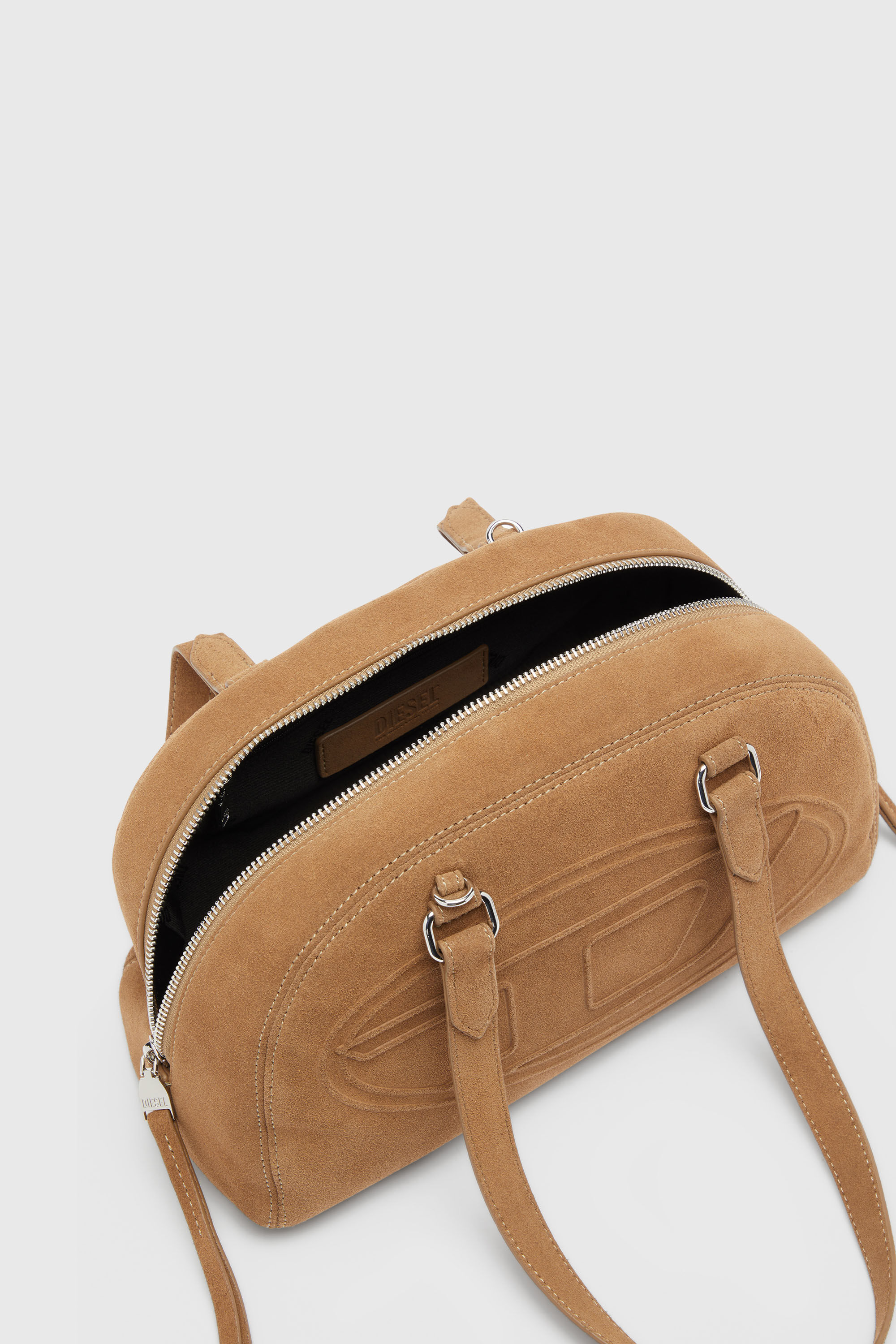Diesel - 1DR DOME SHOULDER, Unisex's 1DR Dome-Suede shoulder bag with Oval D logo in Beige - 4