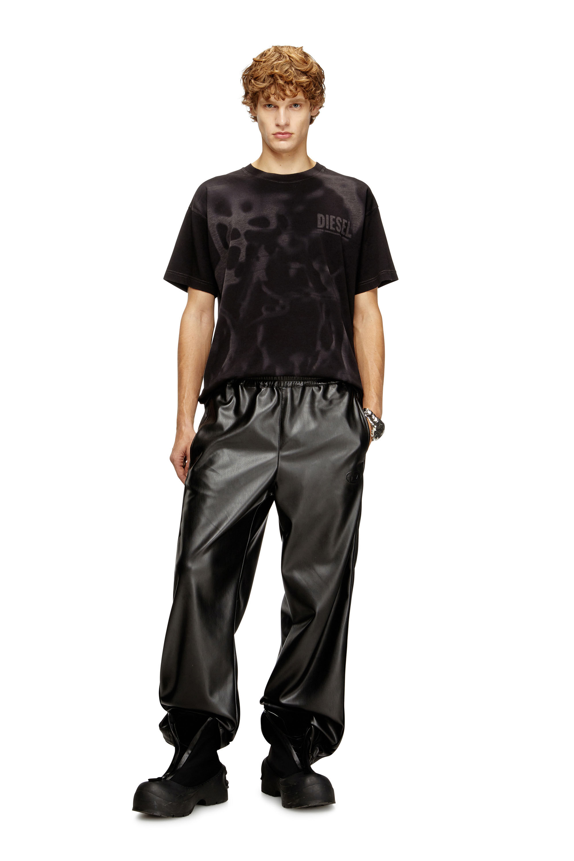 Diesel - T-NORM-V7, Man's Cotton T-shirt with laser print in Black - 1