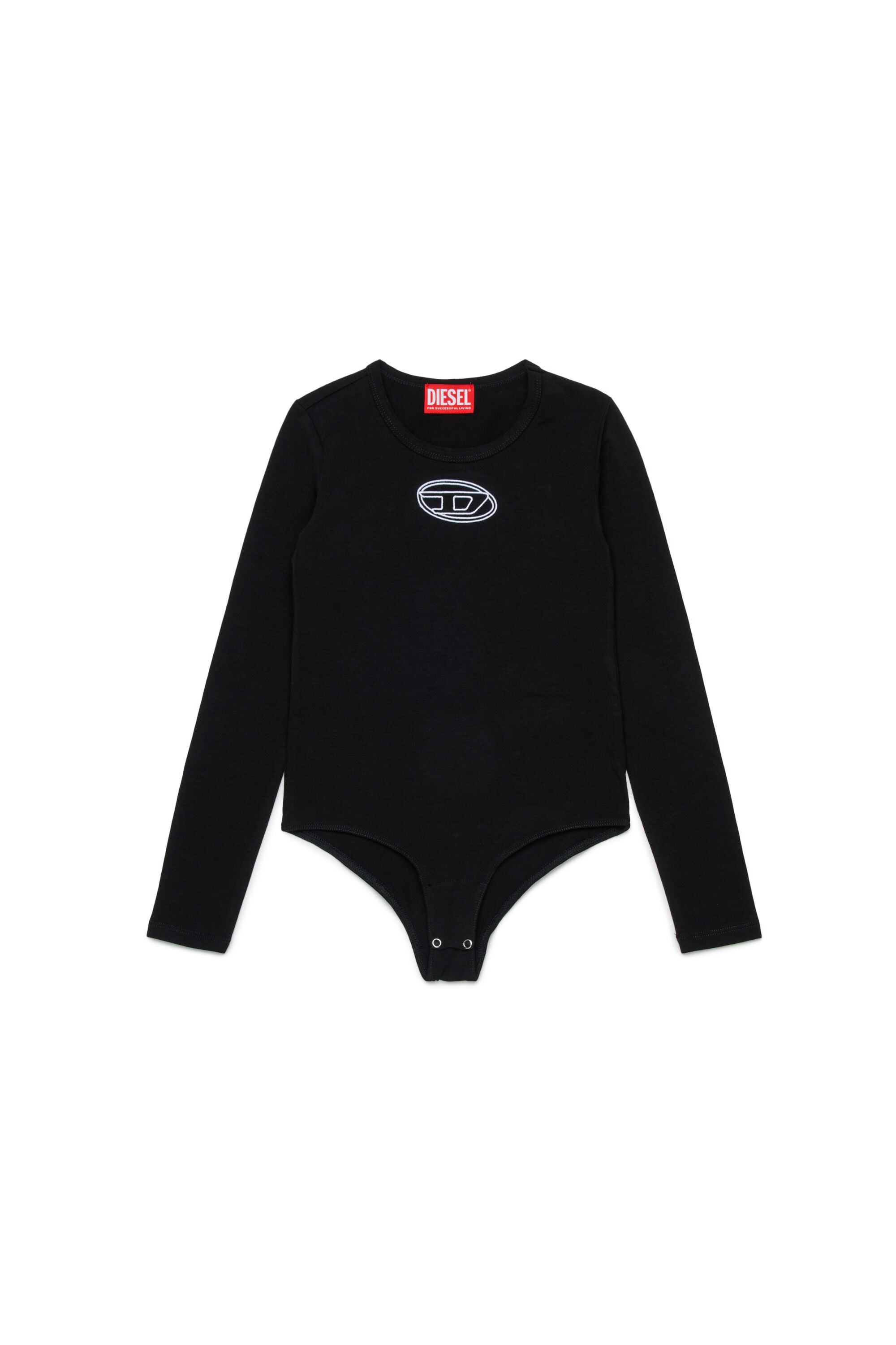 Diesel - BALAT, Woman's Cotton bodysuit with long sleeves in Black - 1