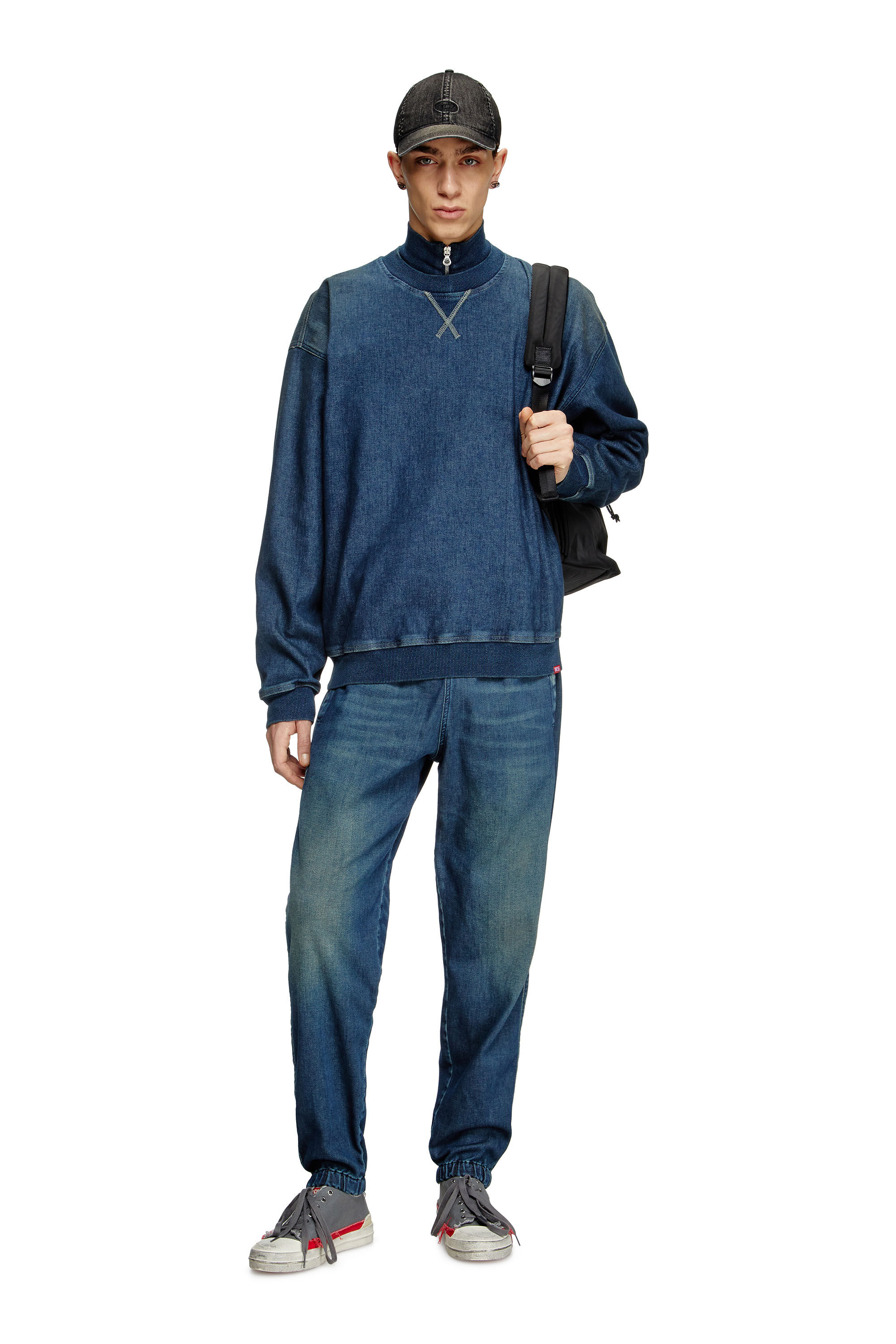 Women's Sweatshirt in Track Denim | Blue | Diesel