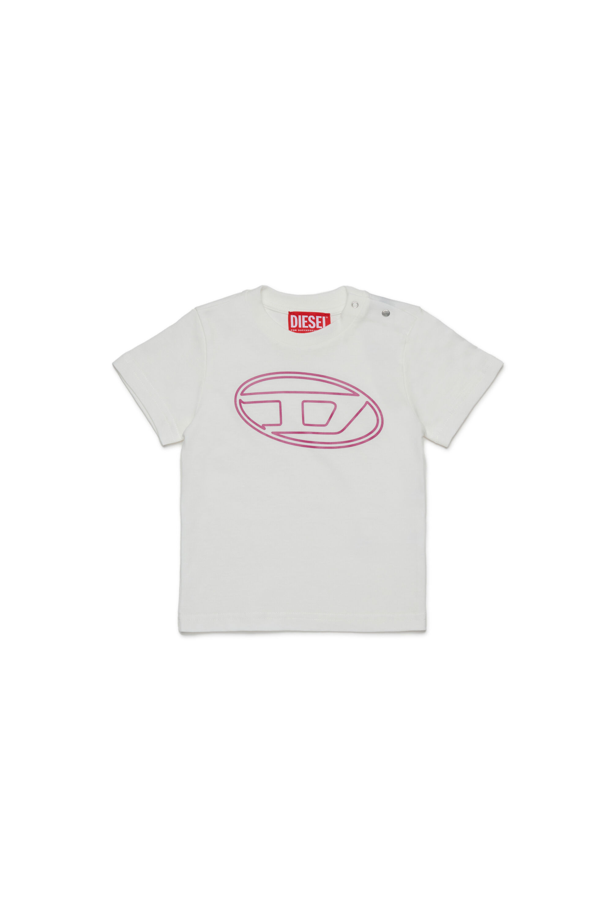 Diesel - TIMOTYB, Unisex's Cotton T-shirt with logo in White/Pink - 1