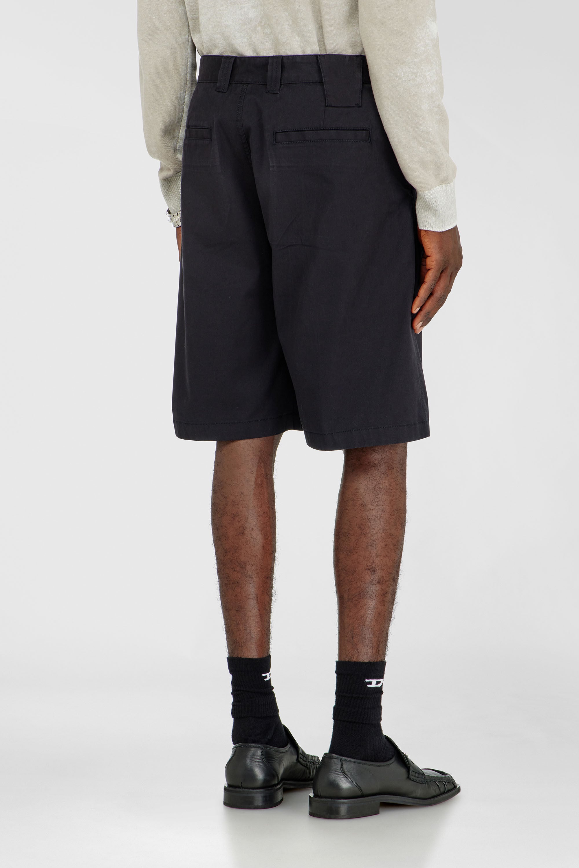 Diesel - P-HANT-CHINO-SHORT-EPCH, Man's Cotton shorts with stonewash treatment in Black - 4