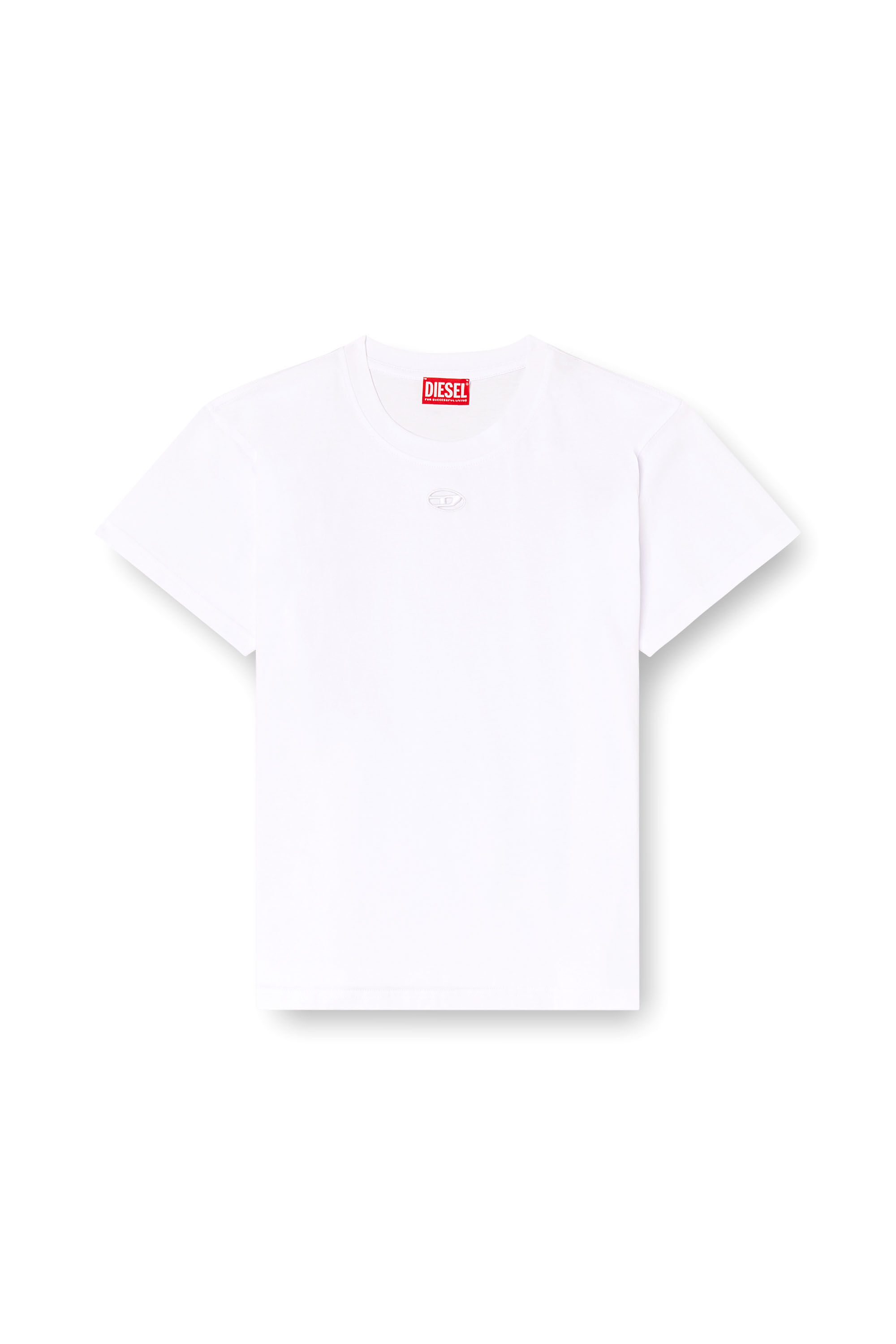 Diesel - T-MAREY, Woman's T-shirt with small Oval D in White - 2