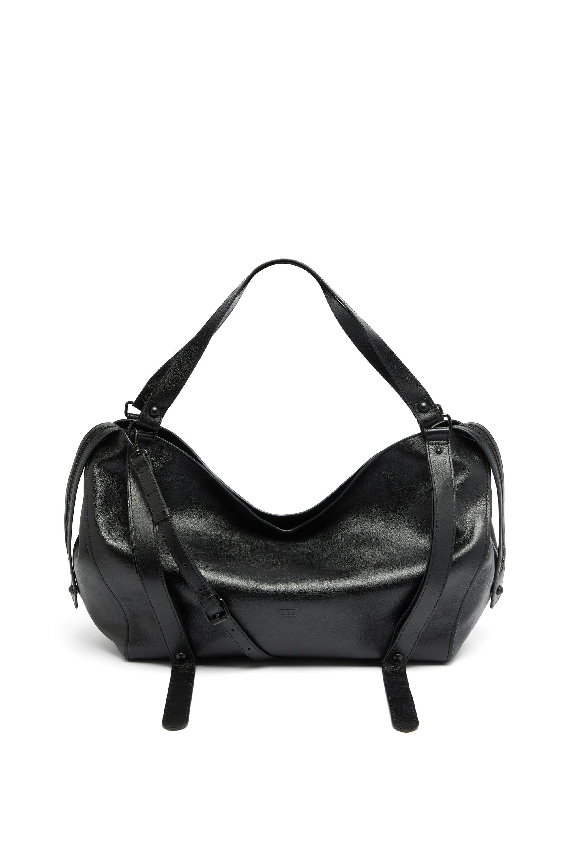 Diesel - D-ONE TOPHANDLE L, Unisex's D-One-Large top-handle bag in leather in Black - 1