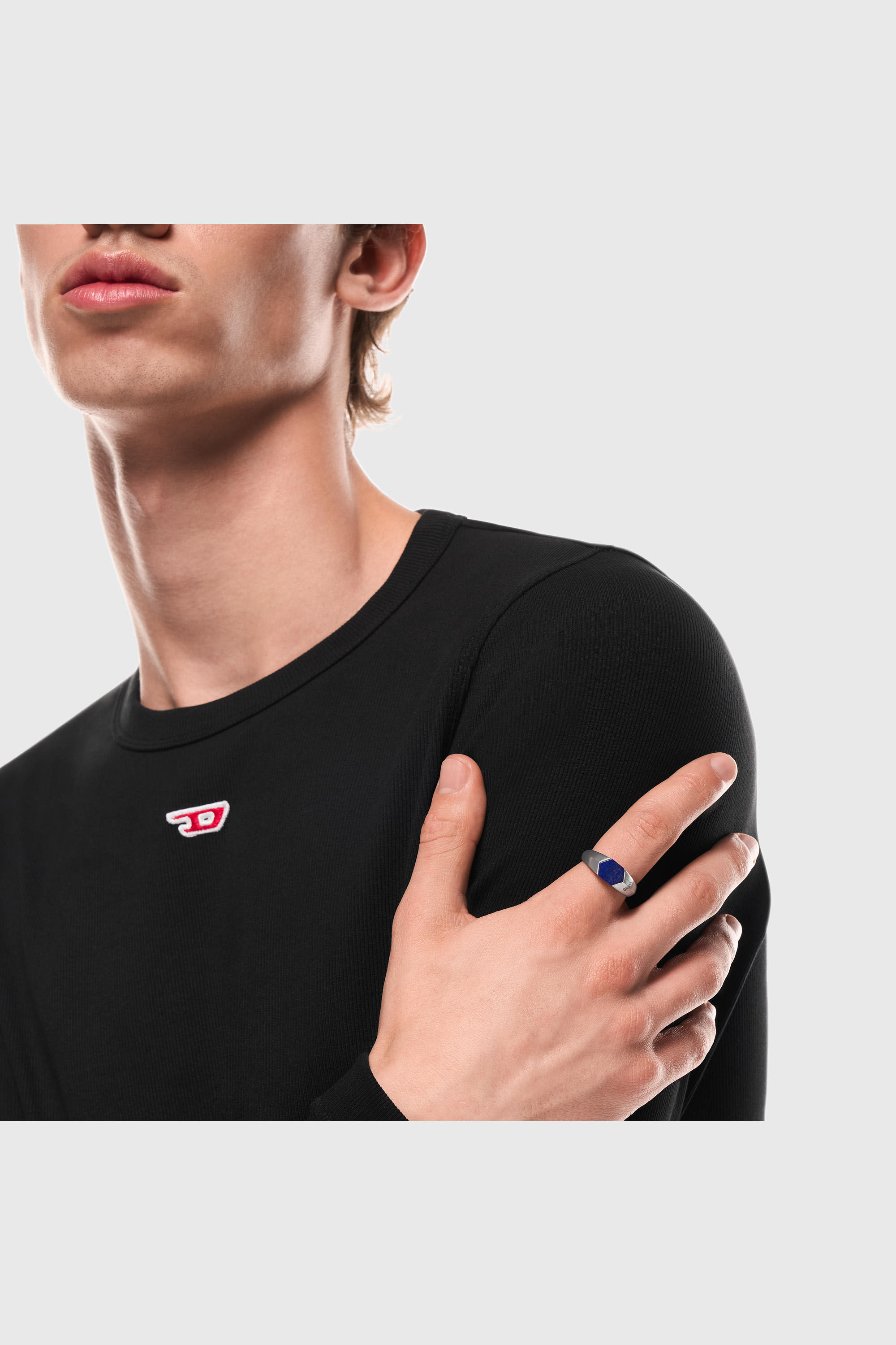 Diesel - DX1712040, Unisex's Lapis Signet Ring in Silver/Blue - 5