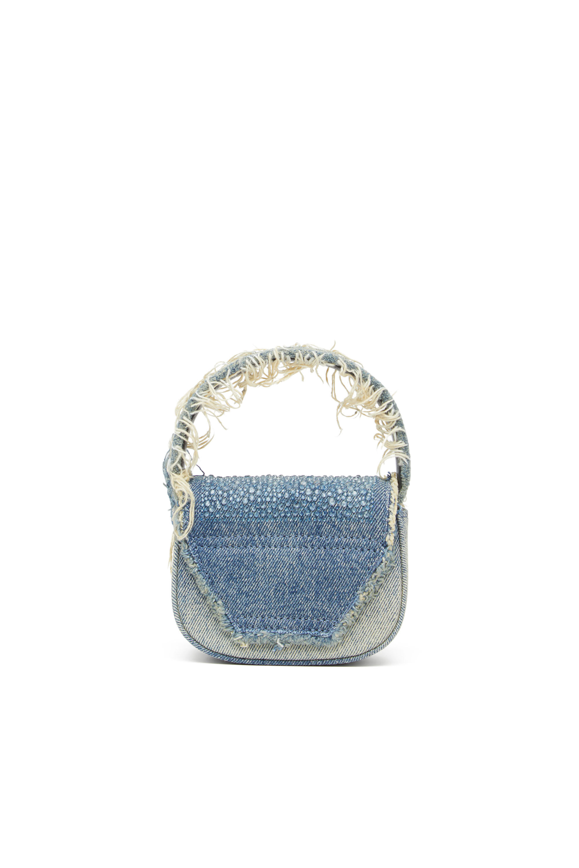 Diesel - 1DR XS, Woman 1DR XS-Iconic mini bag in denim and crystals in Blue - Image 3
