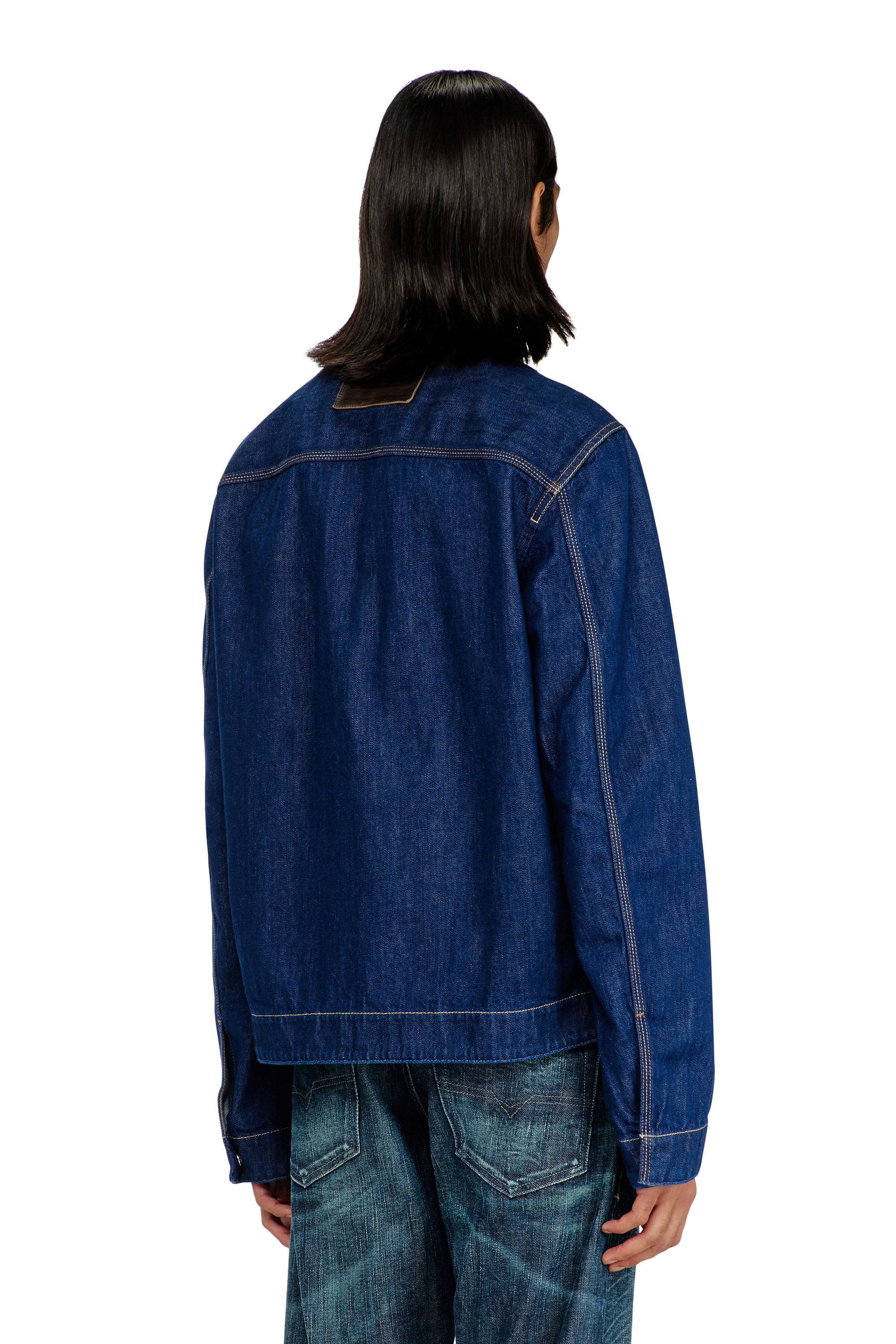 Diesel - D-ROHE, Man's Coach jacket in rinse denim in Dark Blue - 4