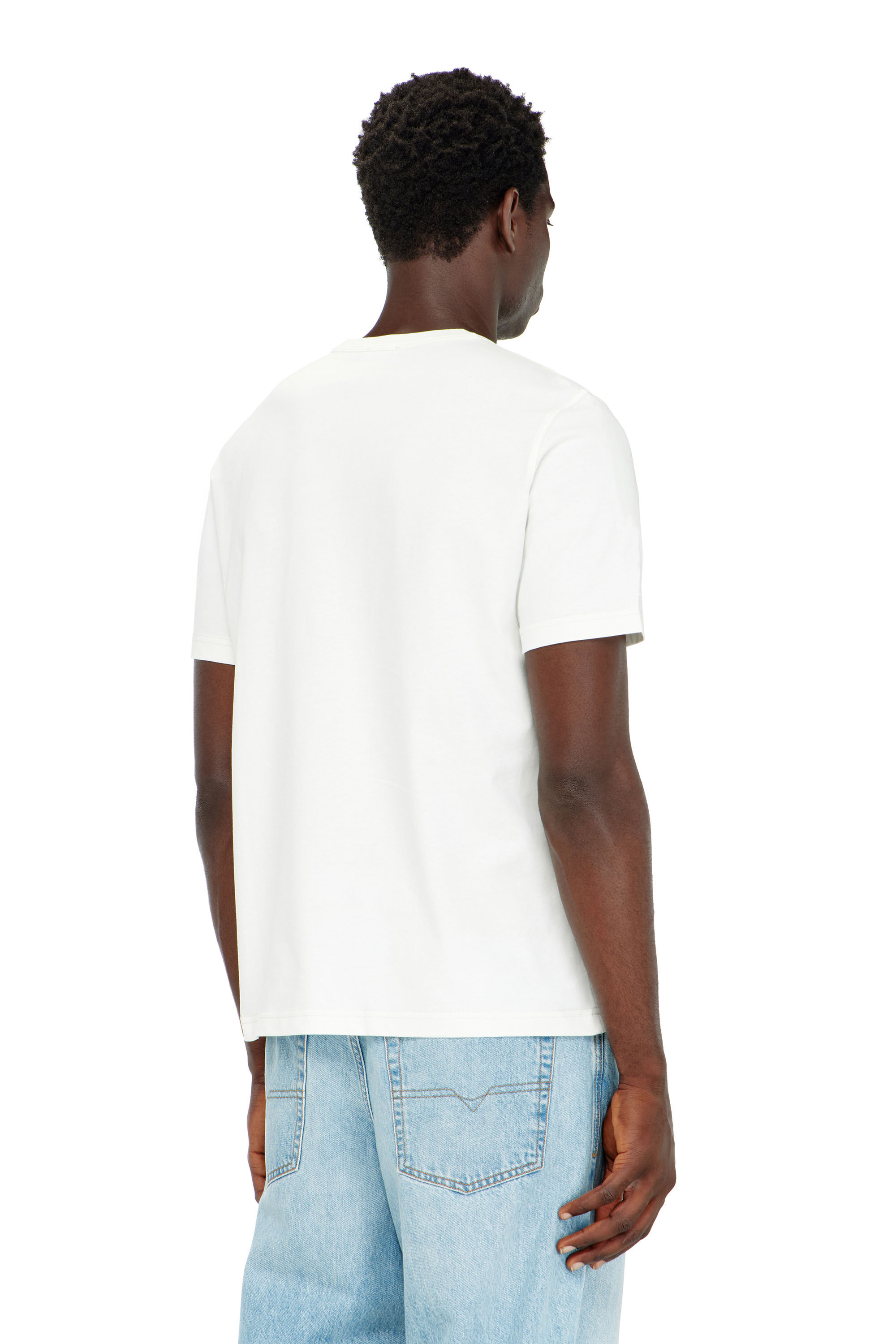 Diesel - T-ADJUST-Q6, Man's T-shirt with crumpled-effect logo in White - 4