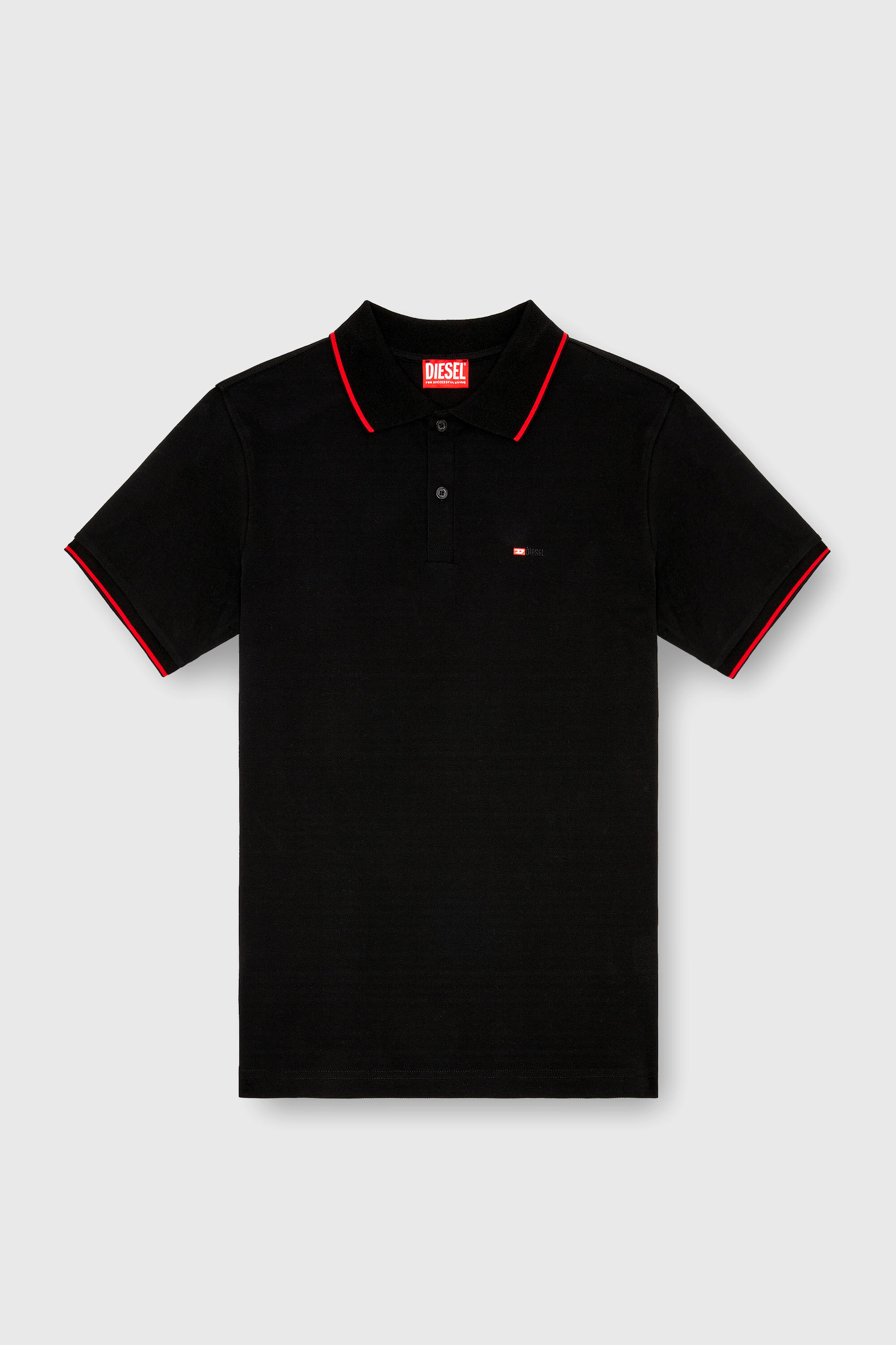 Diesel - T-FERRY-MICRODIV, Man's Polo shirt with micro Diesel embroidery in Black - 2