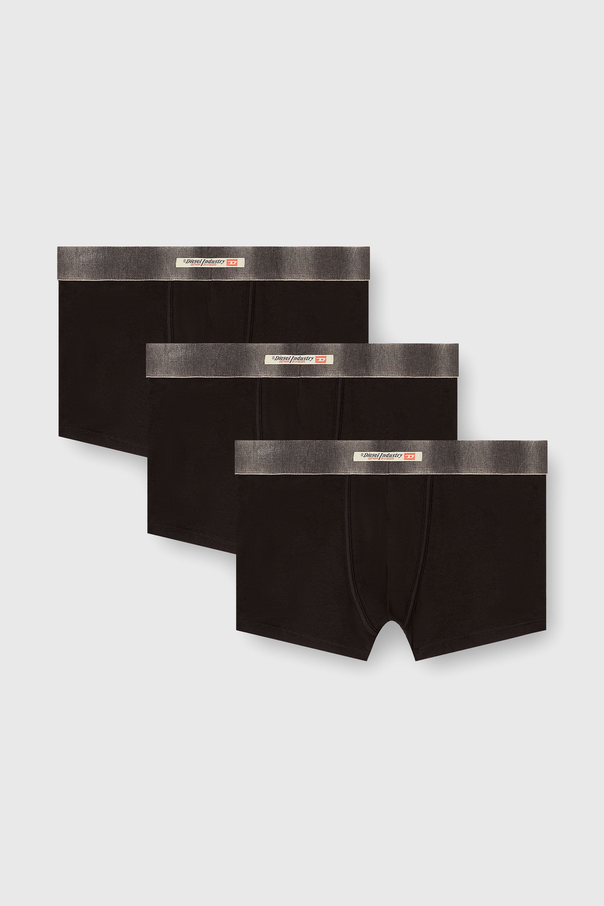 Diesel - DAMIEN-DNM-3PACK, Man's Three-pack of stretch cotton boxer briefs with satin waistband in Black - 2