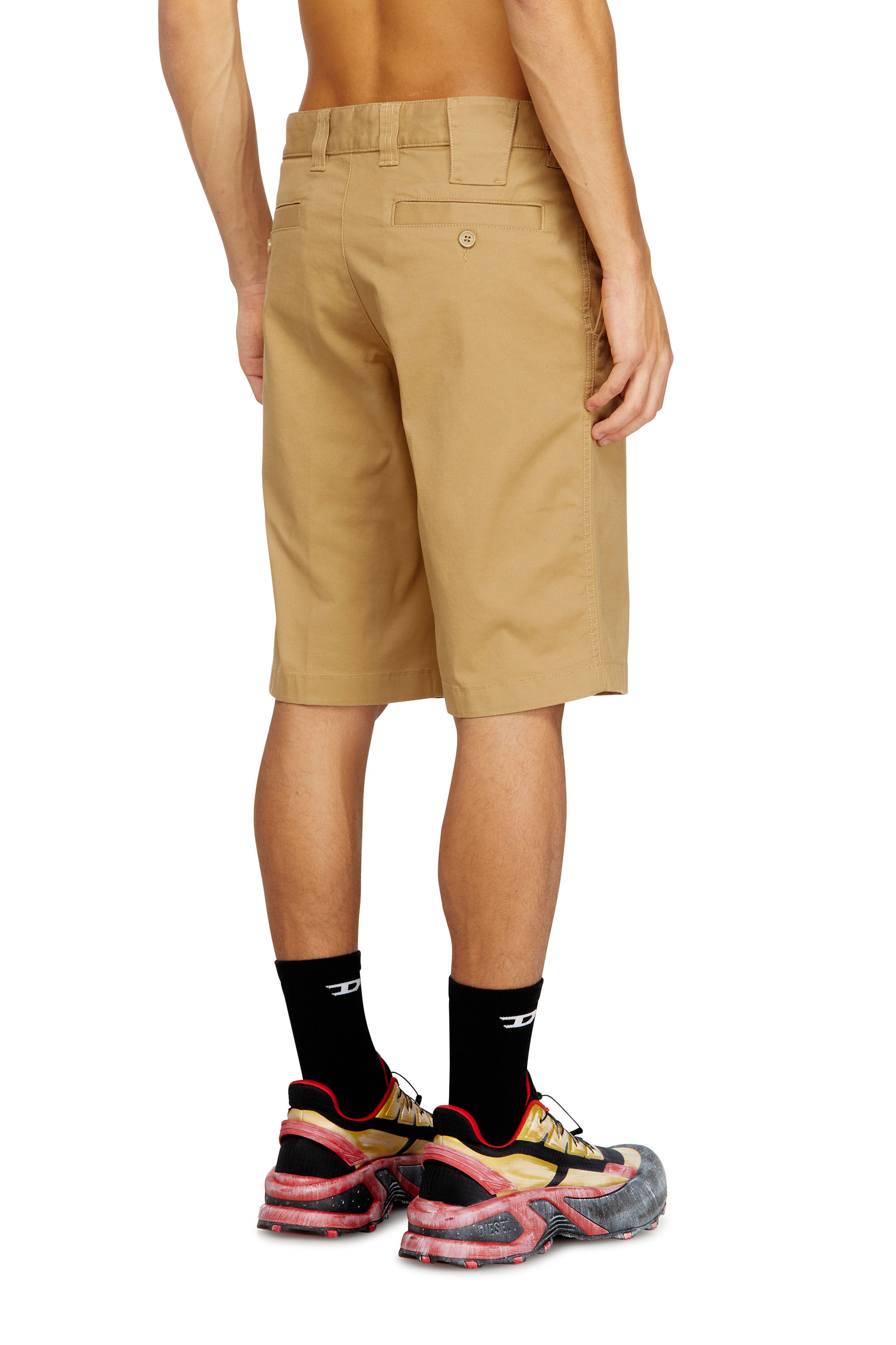 Diesel - P-DEFINE-SHORT-EPCH, Man's Stonewash cotton shorts in Beige - 4