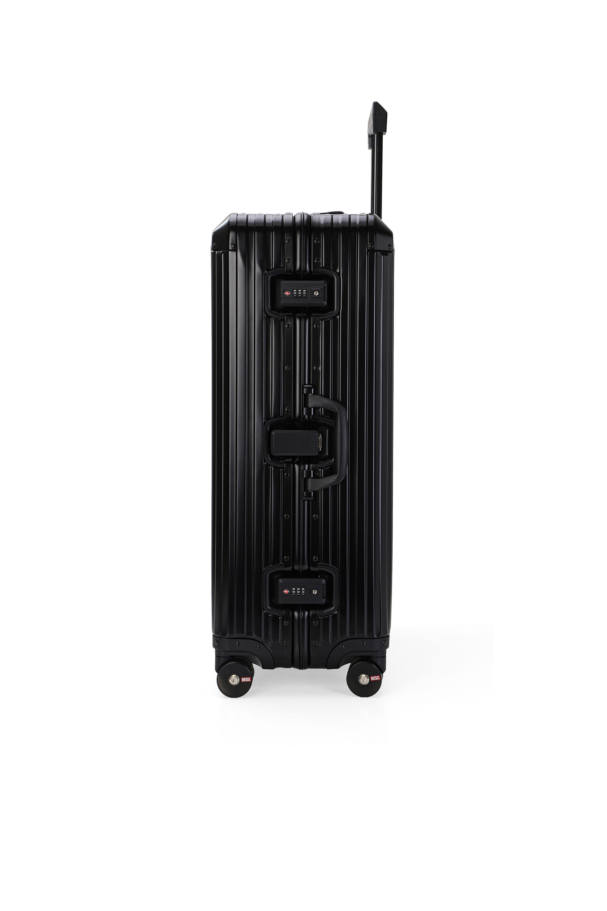 Diesel - DIESEL ALUMINUM TROLLEY- DSL002, Unisex's Aluminum suitcase size L in Black - 4