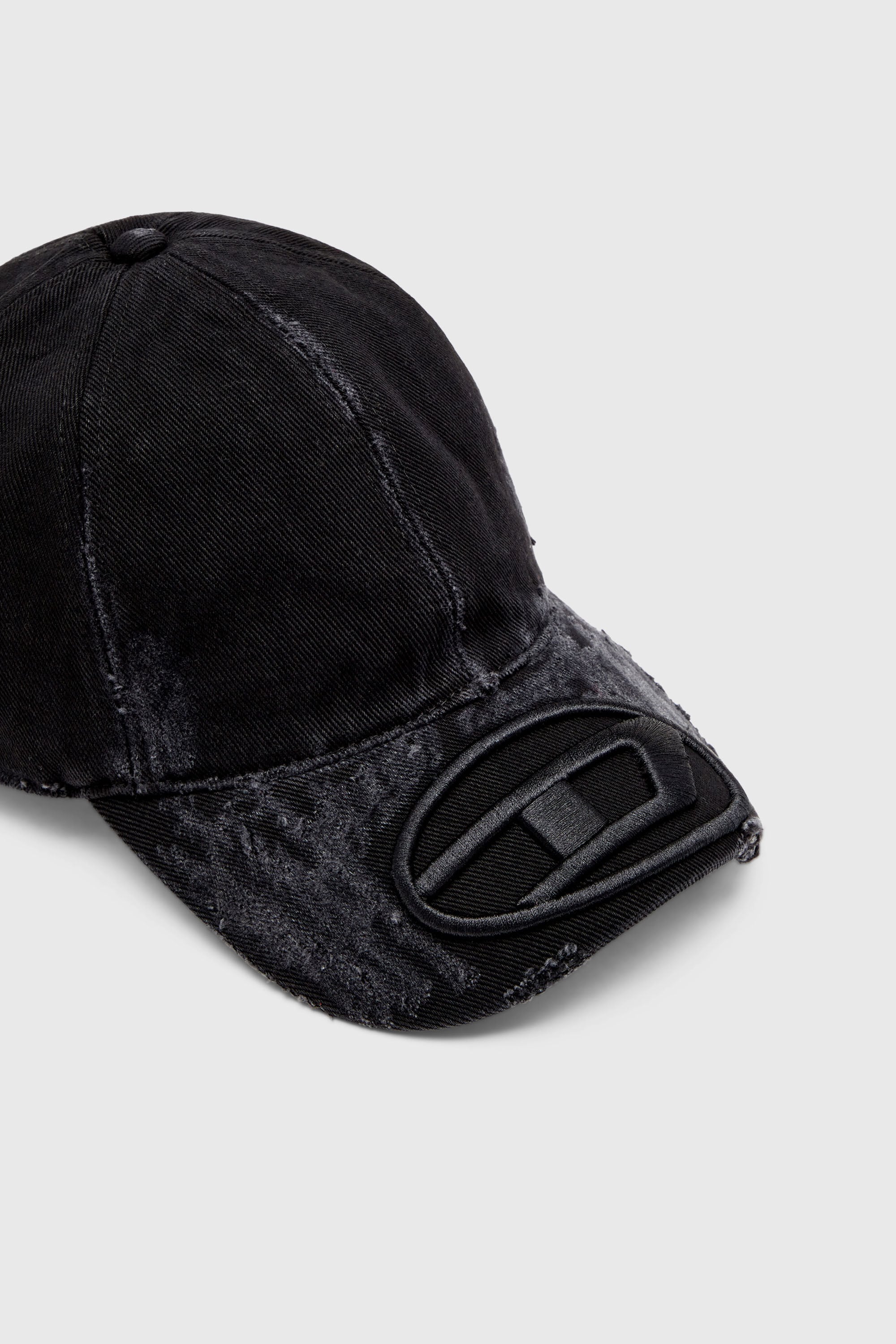Diesel - C-ODY, Man's Distressed denim baseball cap in Black - 3