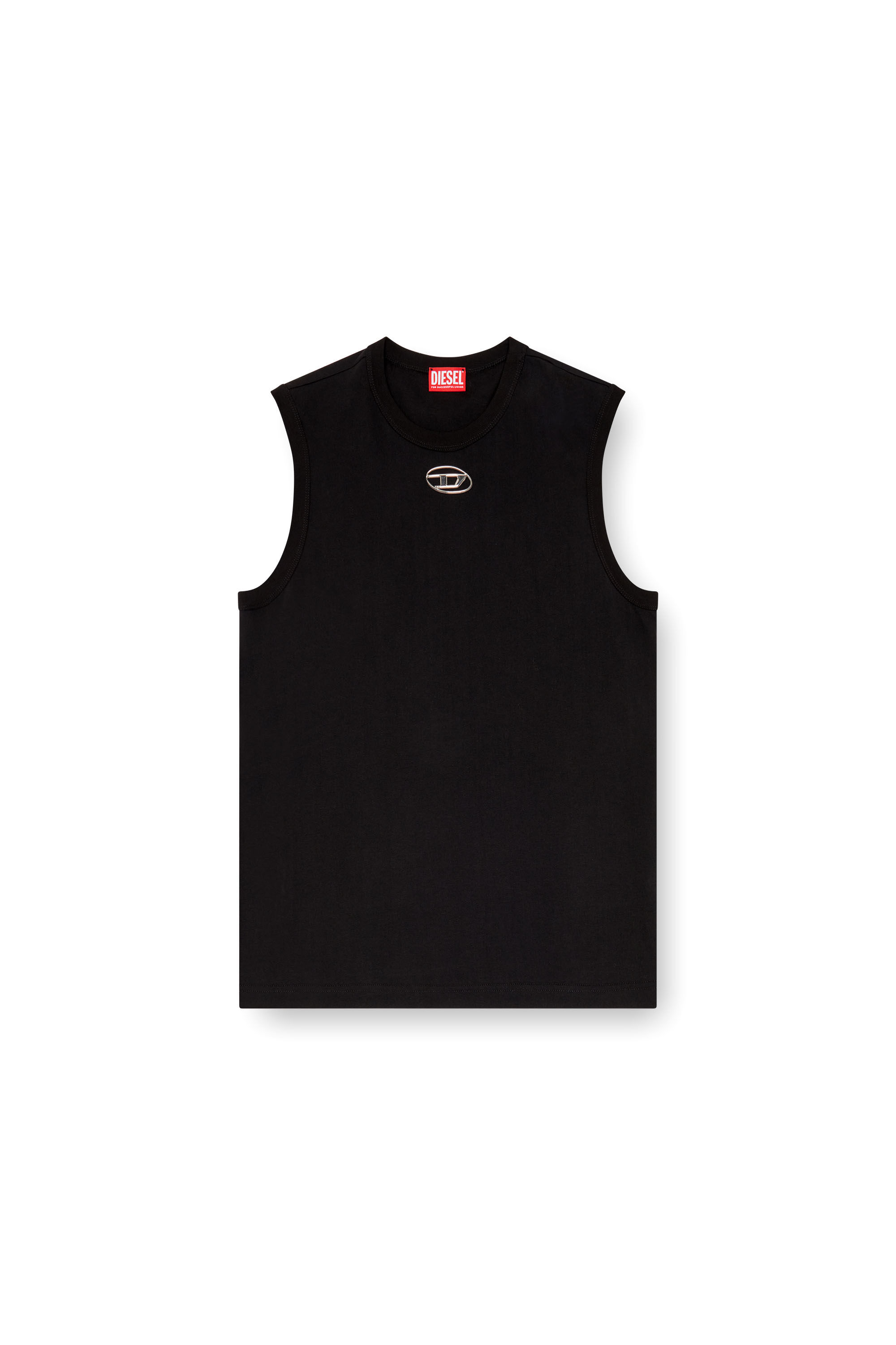 Diesel - T-BISCO-OD, Man Tank top with injection-moulded Oval D in Black - Image 2