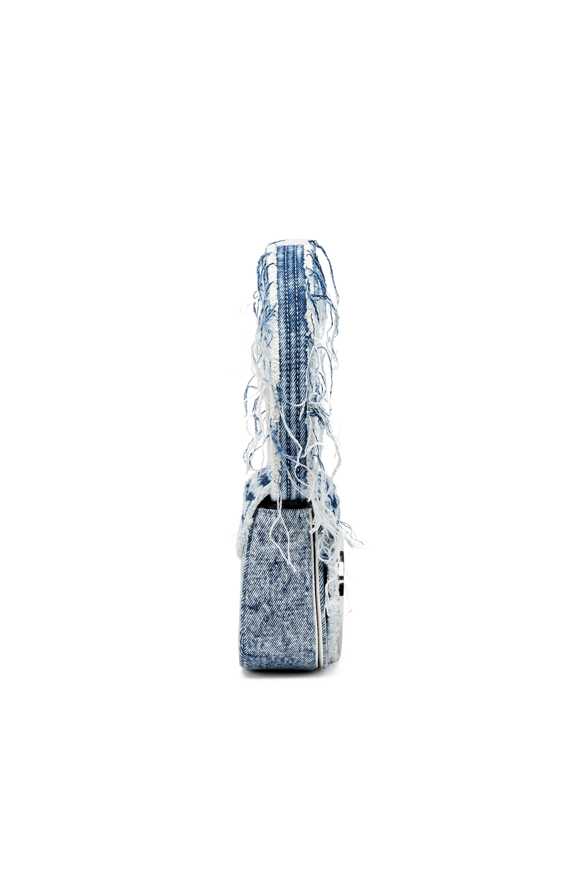 Diesel - 1DR, Woman's 1DR-Iconic shoulder bag in frayed denim in Blue - 4