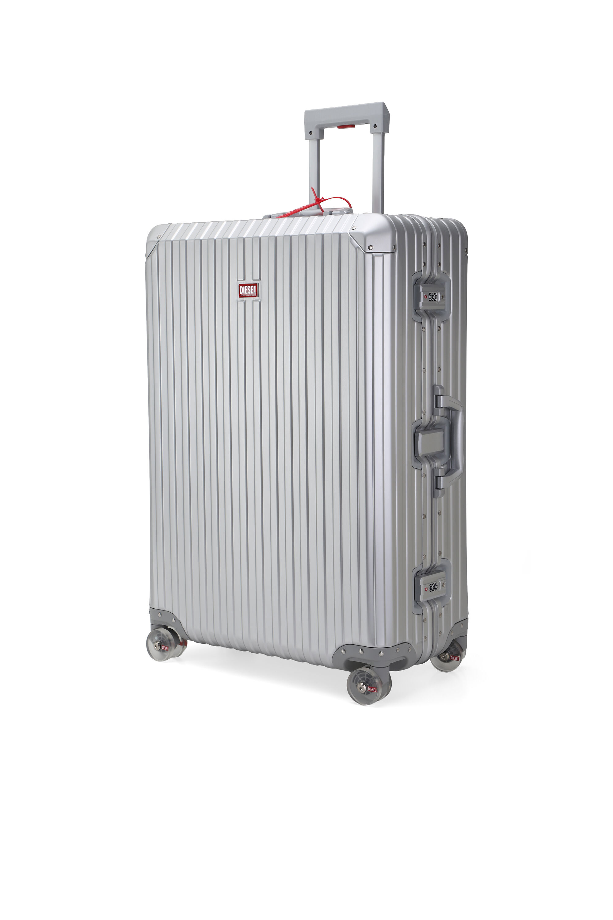 Diesel - DIESEL ALUMINUM TROLLEY- DSL002, Unisex's Aluminum suitcase size L in Silver - 5