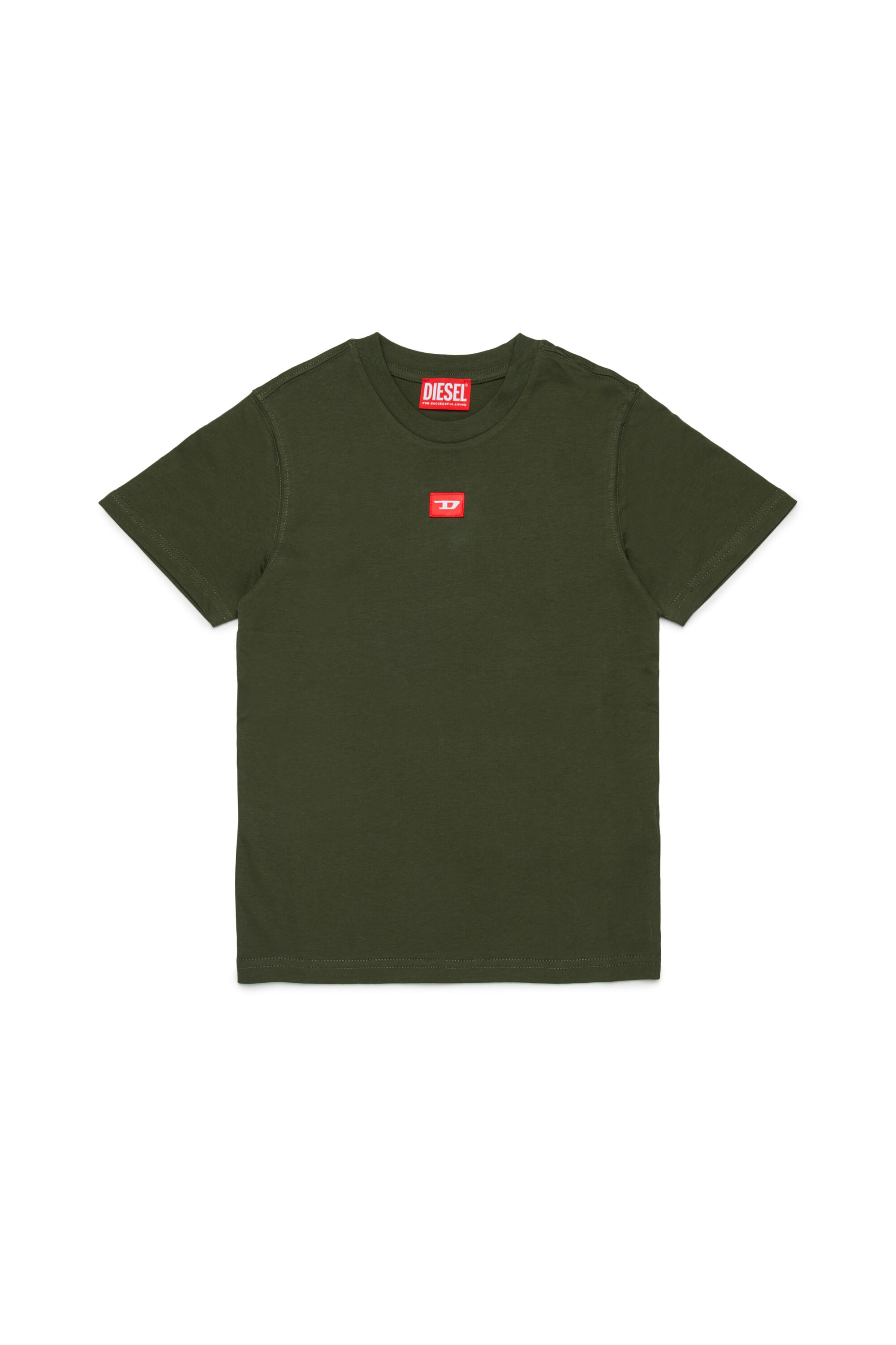 Diesel - TXDIEGO, Man's Cotton T-shirt with patch in Dark Green - 1