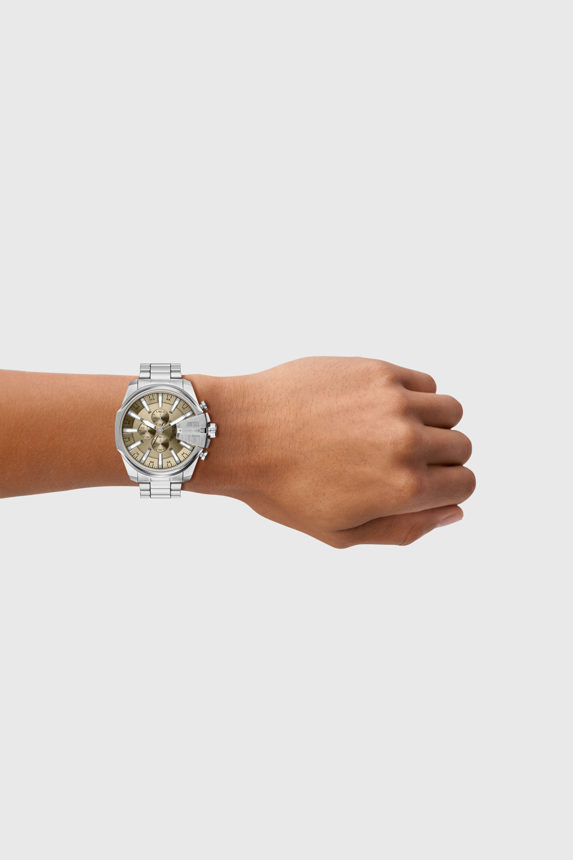Diesel - DZ4702 WATCH, Man's Mega Chief Slim Chronograph Stainless Steel Watch in Silver - 5