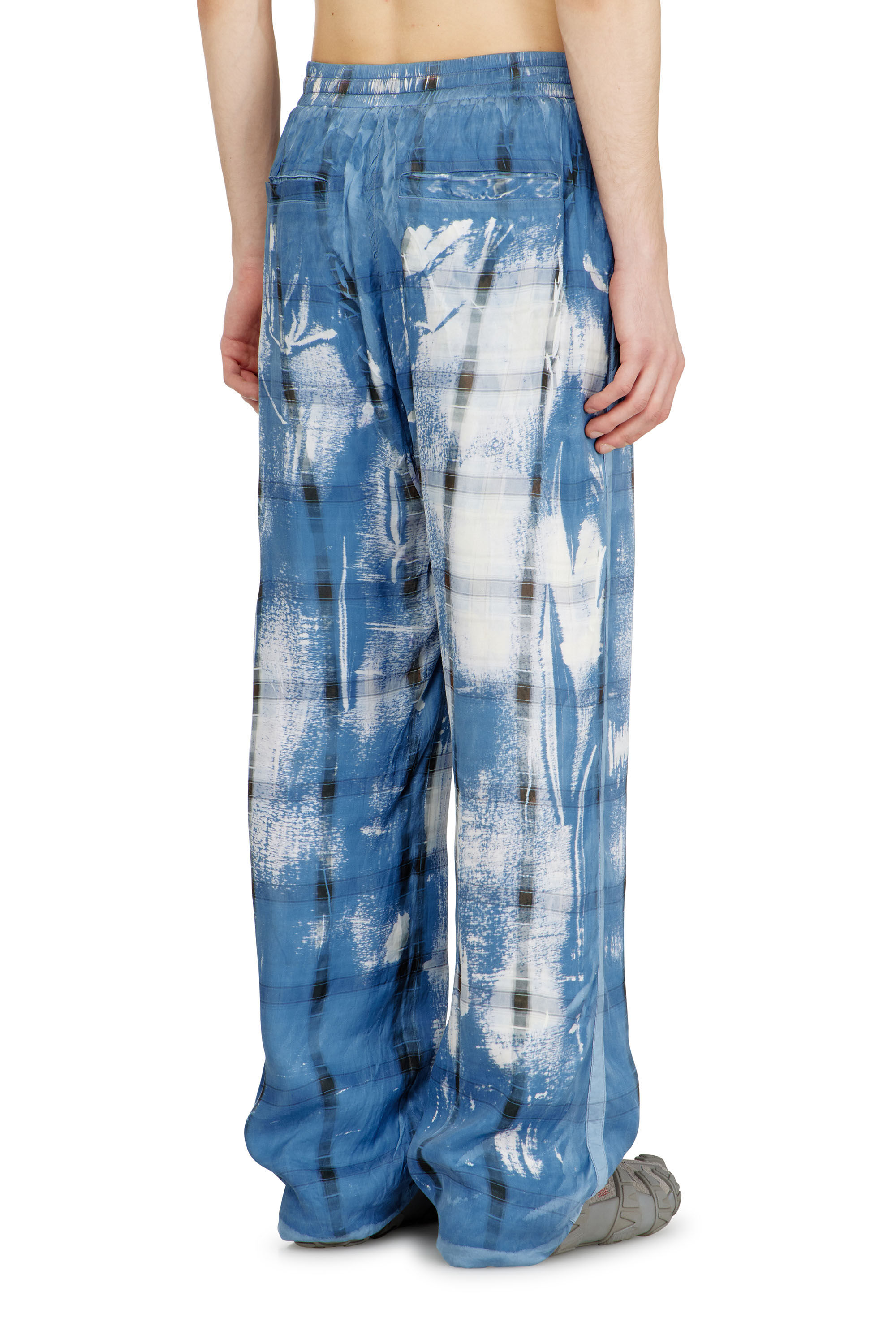 Diesel - P-OLLY, Man's Track pants with check X-ray effect in Blue - 4
