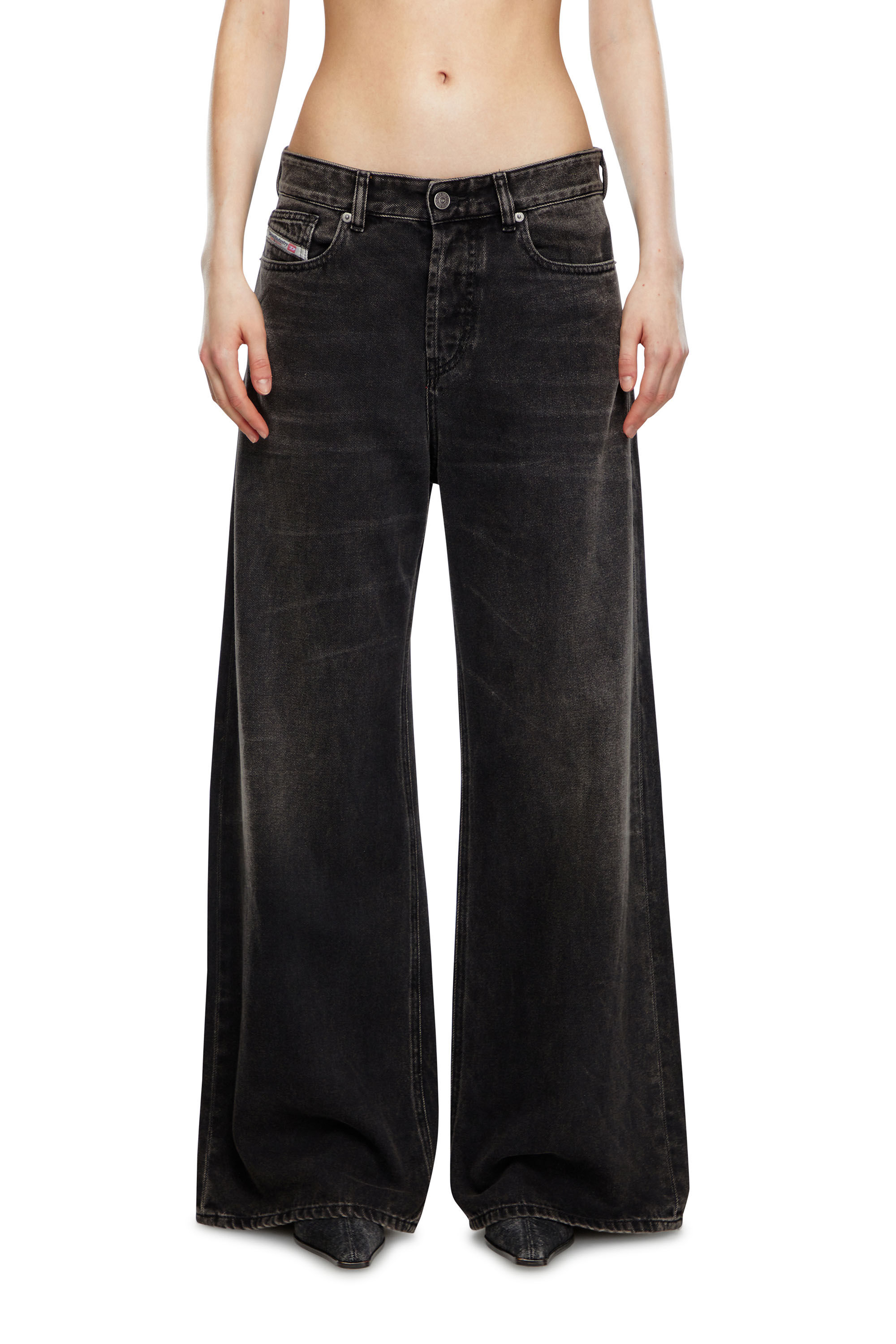 Diesel - Woman's Relaxed Jeans 1996 D-Sire 09J96, Black/Dark grey - 3