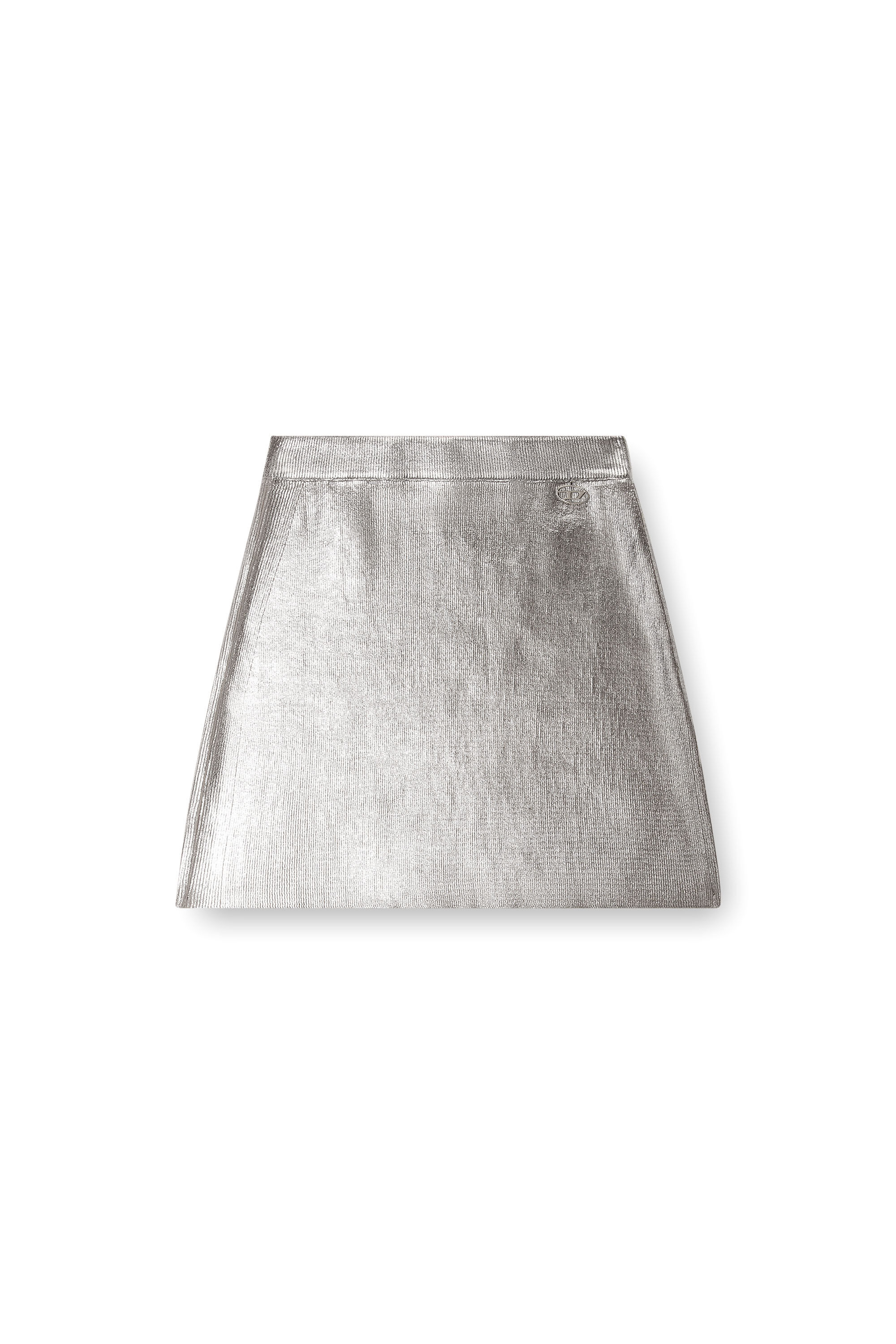 Diesel - M-ISI, Woman mini skirt in metallic cotton in Grey - Image 2