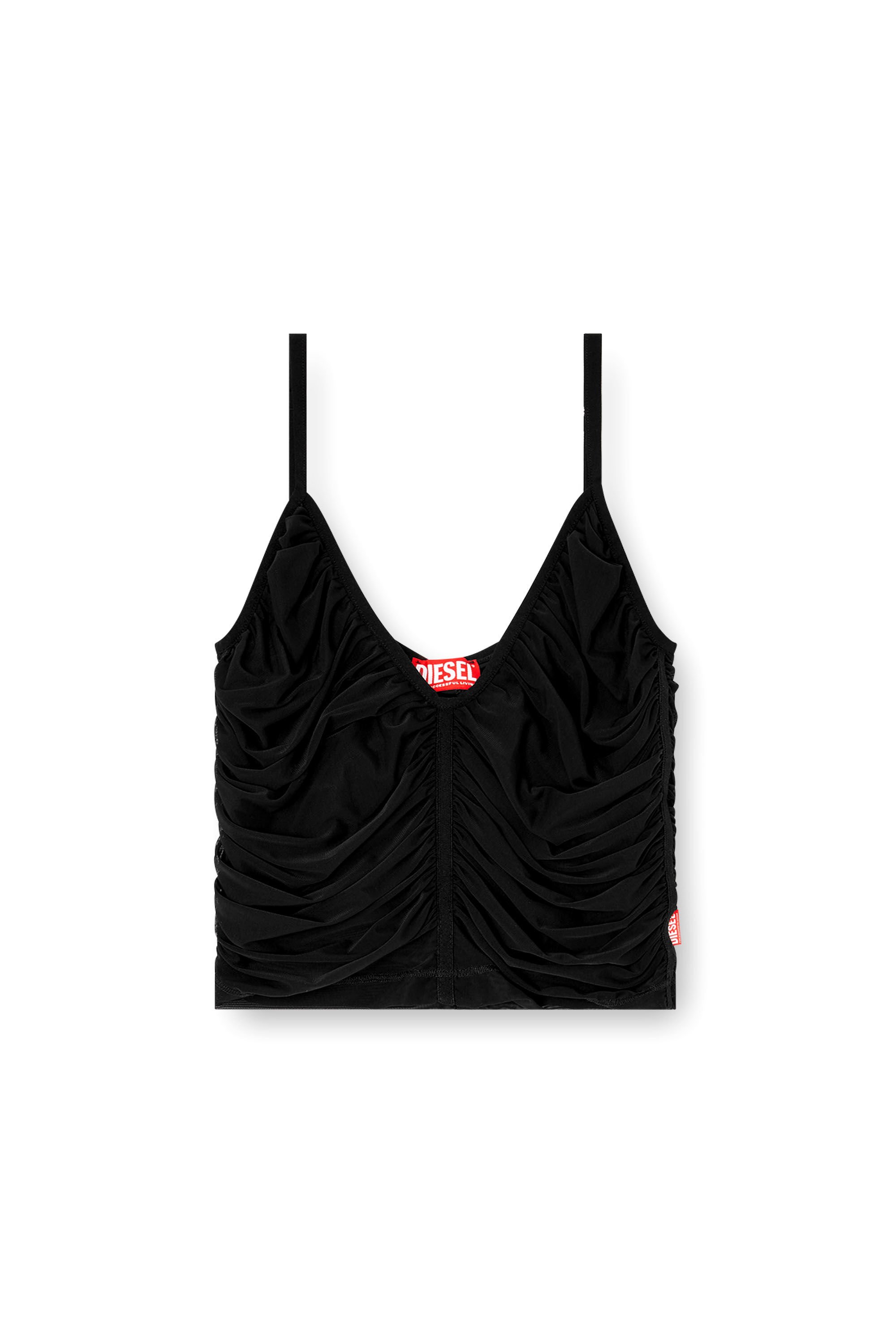 Diesel - T-AIKY, Woman's Gathered strappy top in Black - 2