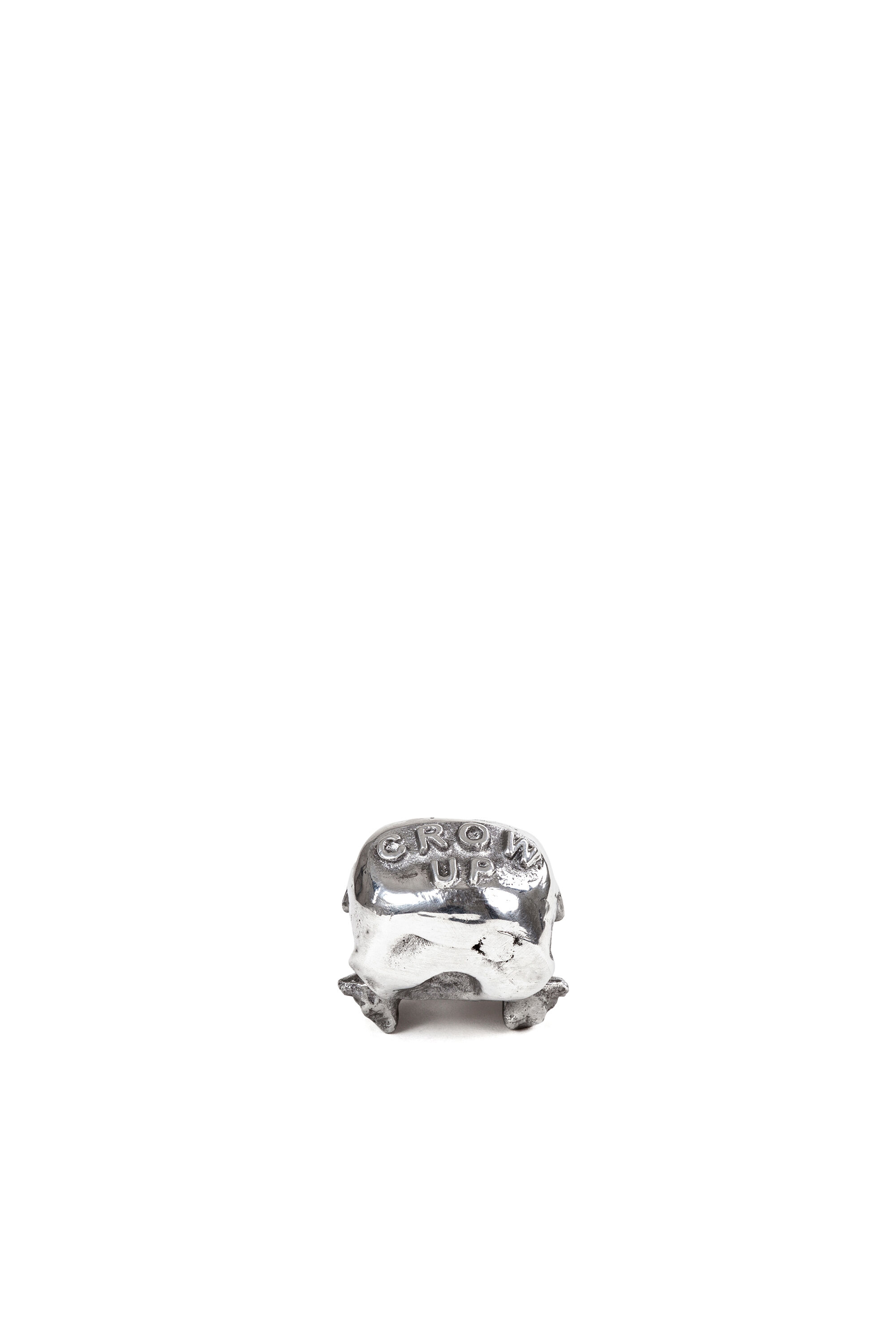Diesel - 10895 WUNDERKAMMER, Unisex's "Crow Up" Wunderkammer Bird Skull in Silver - 3