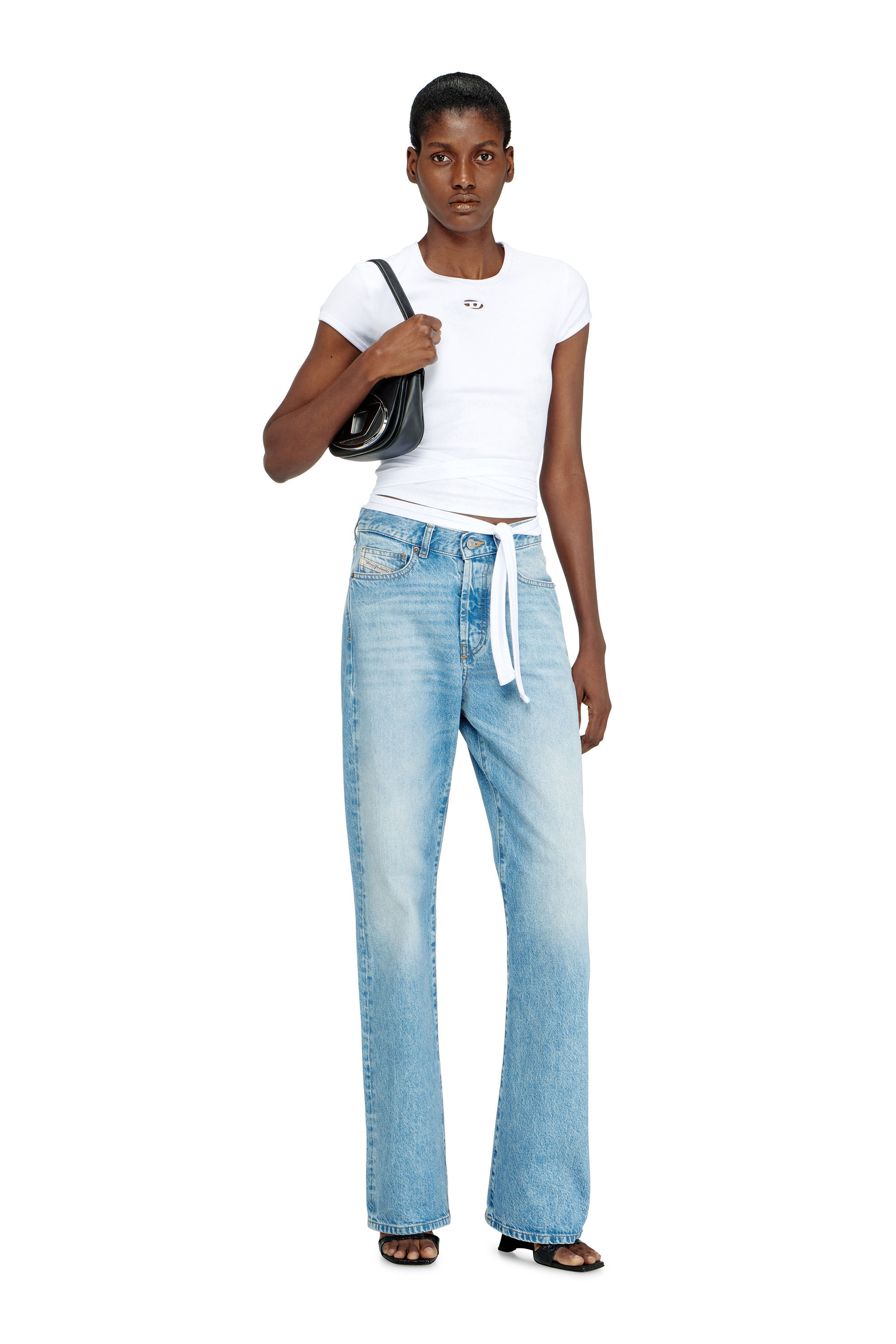 Diesel - 1DR, Woman's 1DR-Iconic shoulder bag in nappa leather in Black - 1