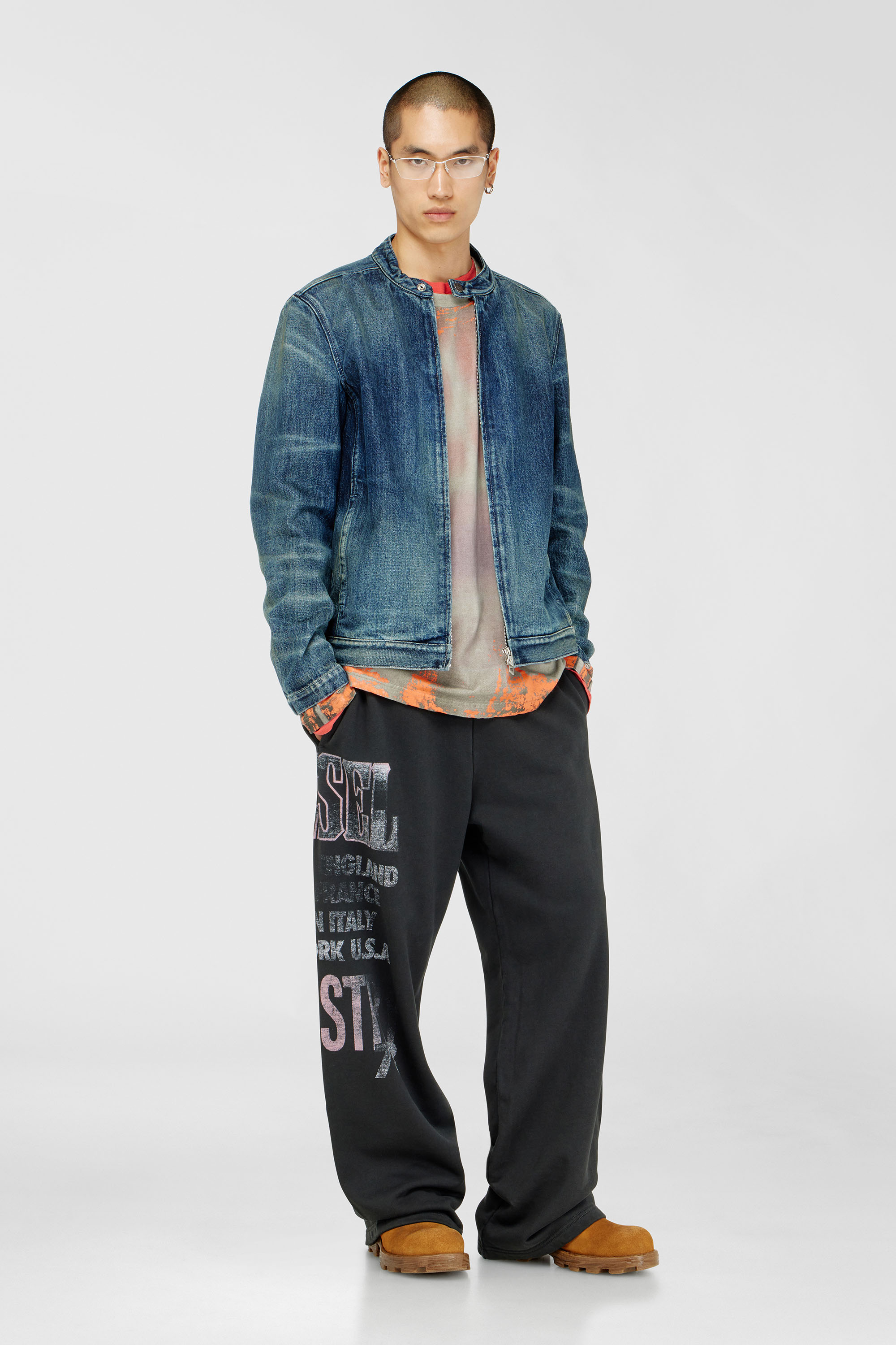 Diesel - P-ILL, Man's Sweatpants with concert graphics in Black - 2