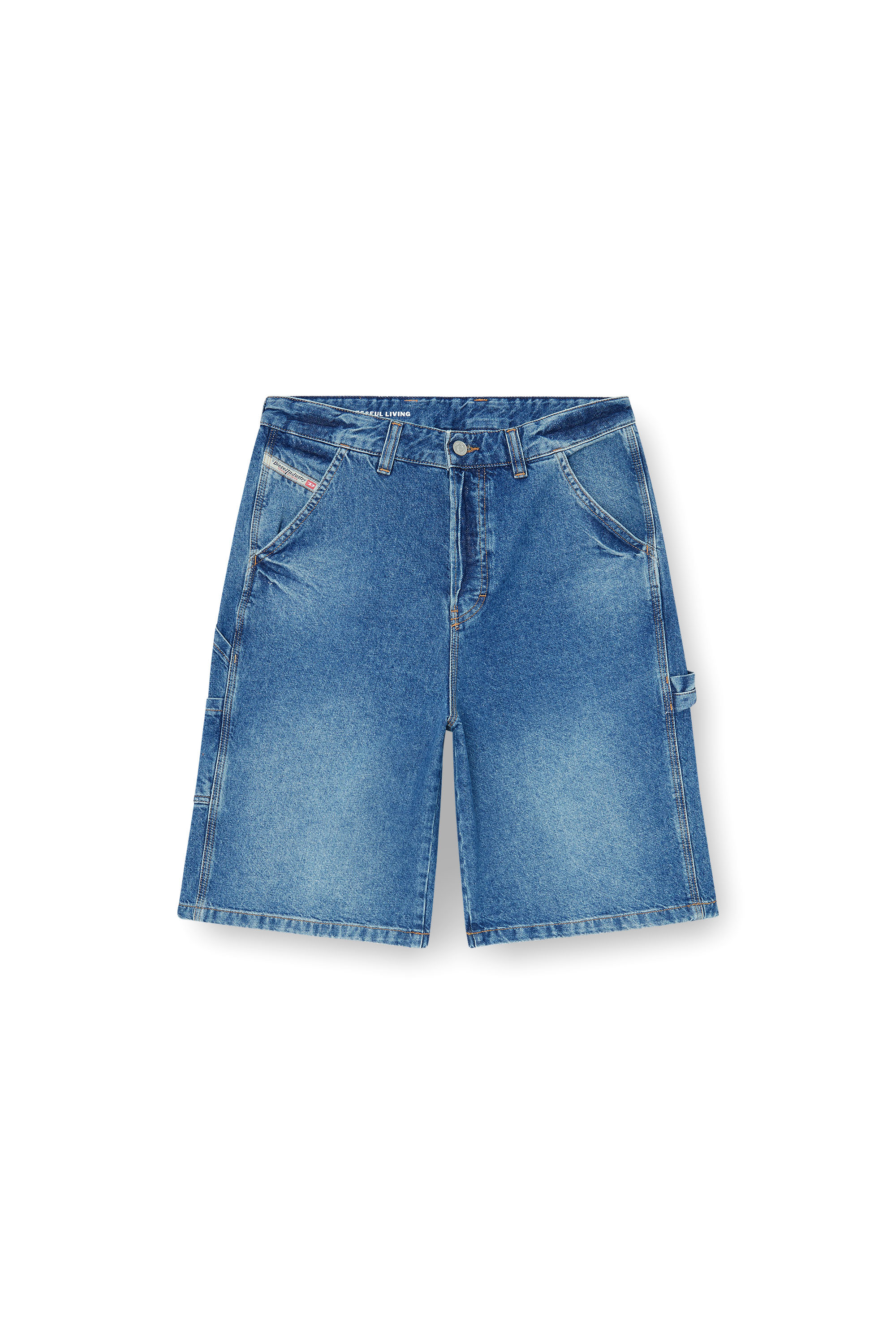 Diesel - D-LIVERY-W-SHORT, Man's Utility-style denim shorts in Medium blue - 3