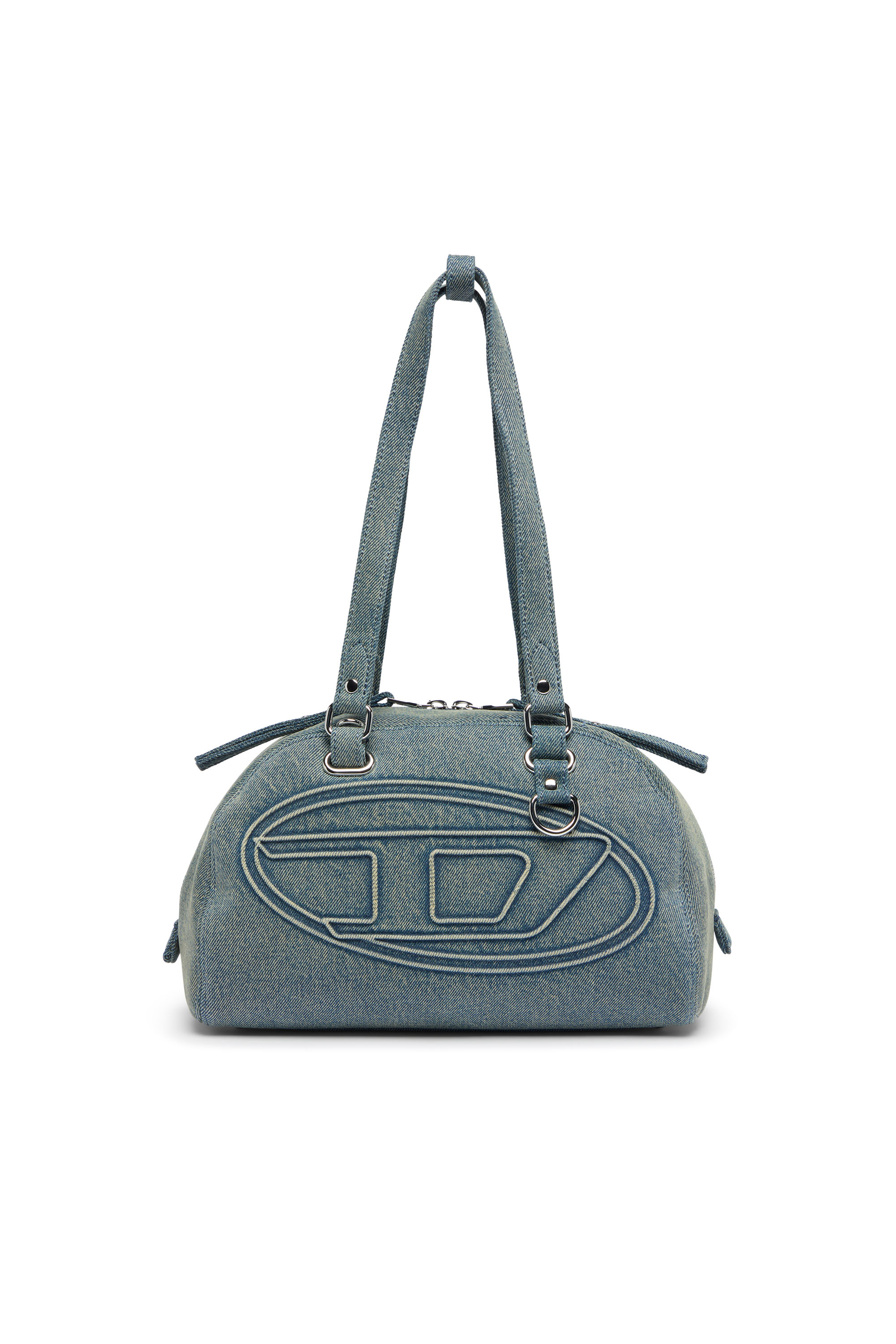 Diesel - 1DR DOME SOFT SHOULDER, Unisex's 1DR Dome-Shoulder bag in denim with Oval D logo in Light Blue - 1