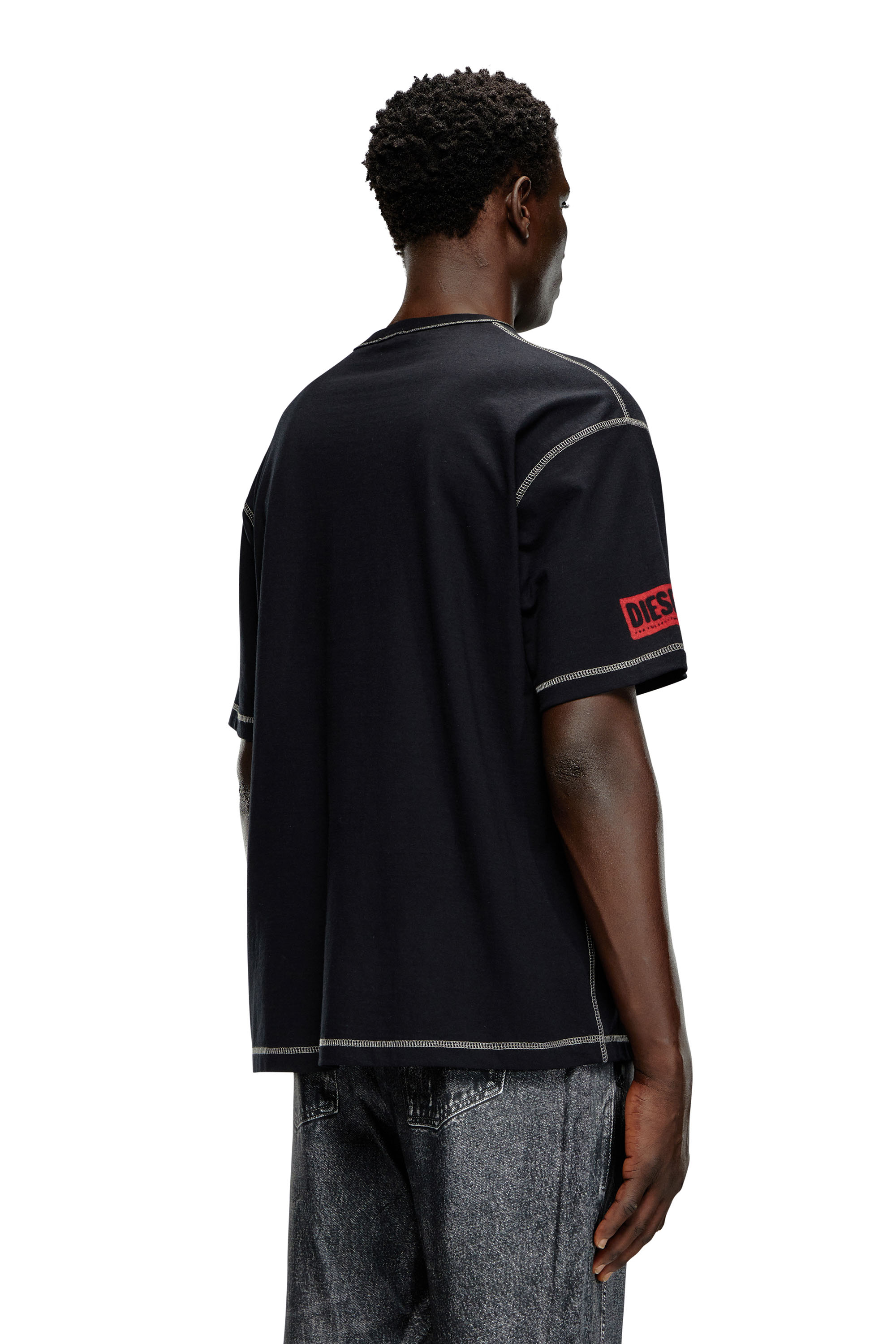 Diesel - T-WASH-N3, Man T-shirt with airbrush print in Black - Image 4