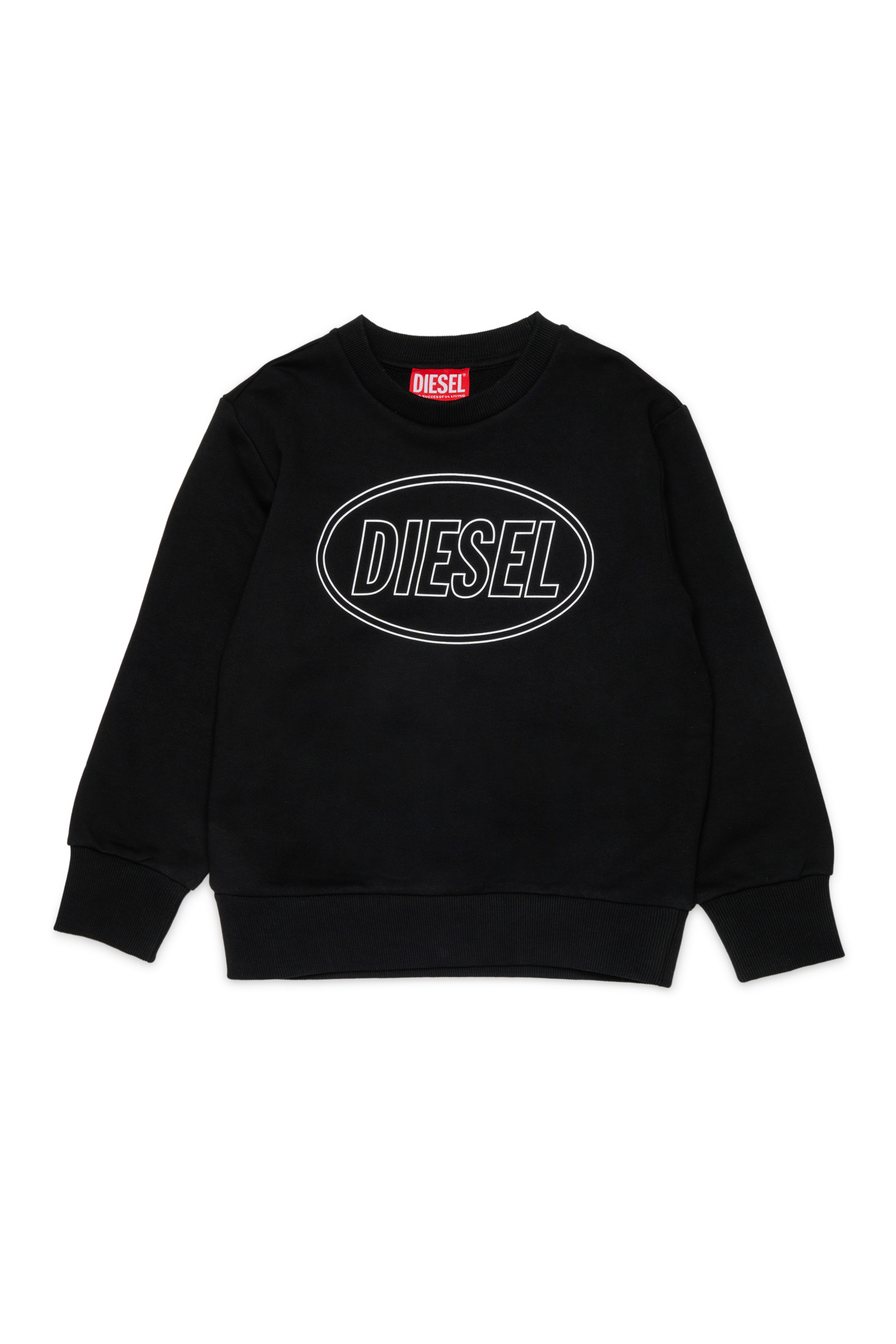 Diesel - SCIRCLE OVER, Man's Sweatshirt with logo print in Black - 1