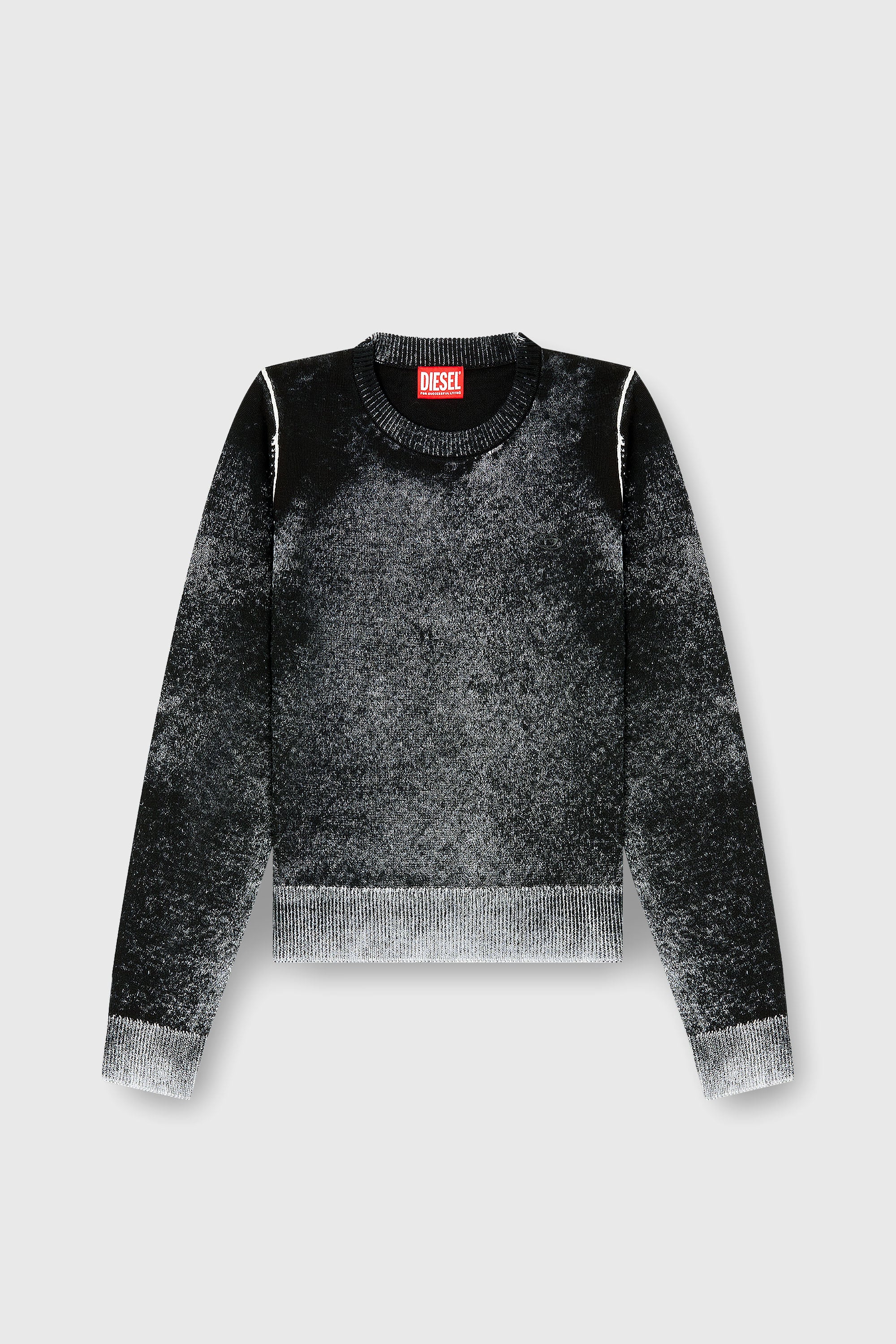 Diesel - M-LOVRE, Woman's Jumper with faded reverse print in Grey/Black - 2