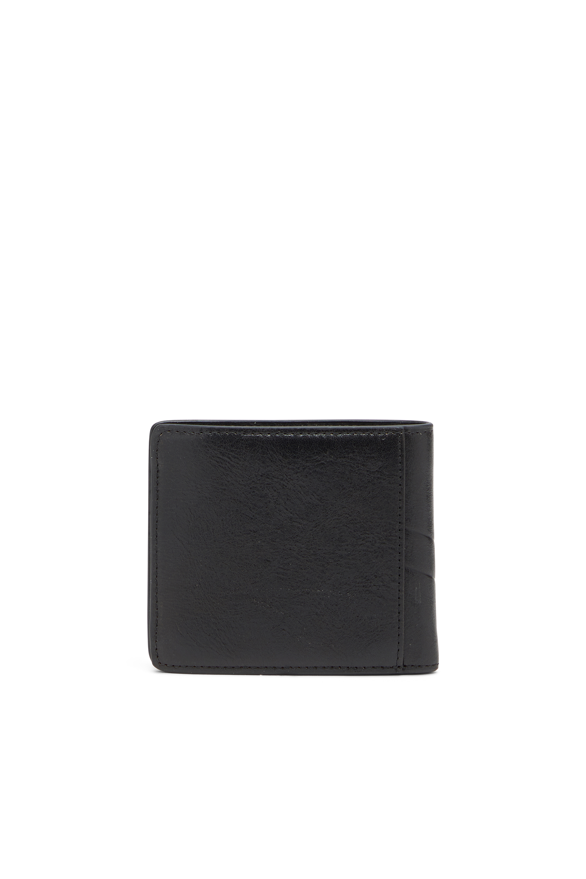 Diesel - FLAG-D BI-FOLD COIN S 3D, Man's Bi-fold leather wallet with embossed logo in Black - 2