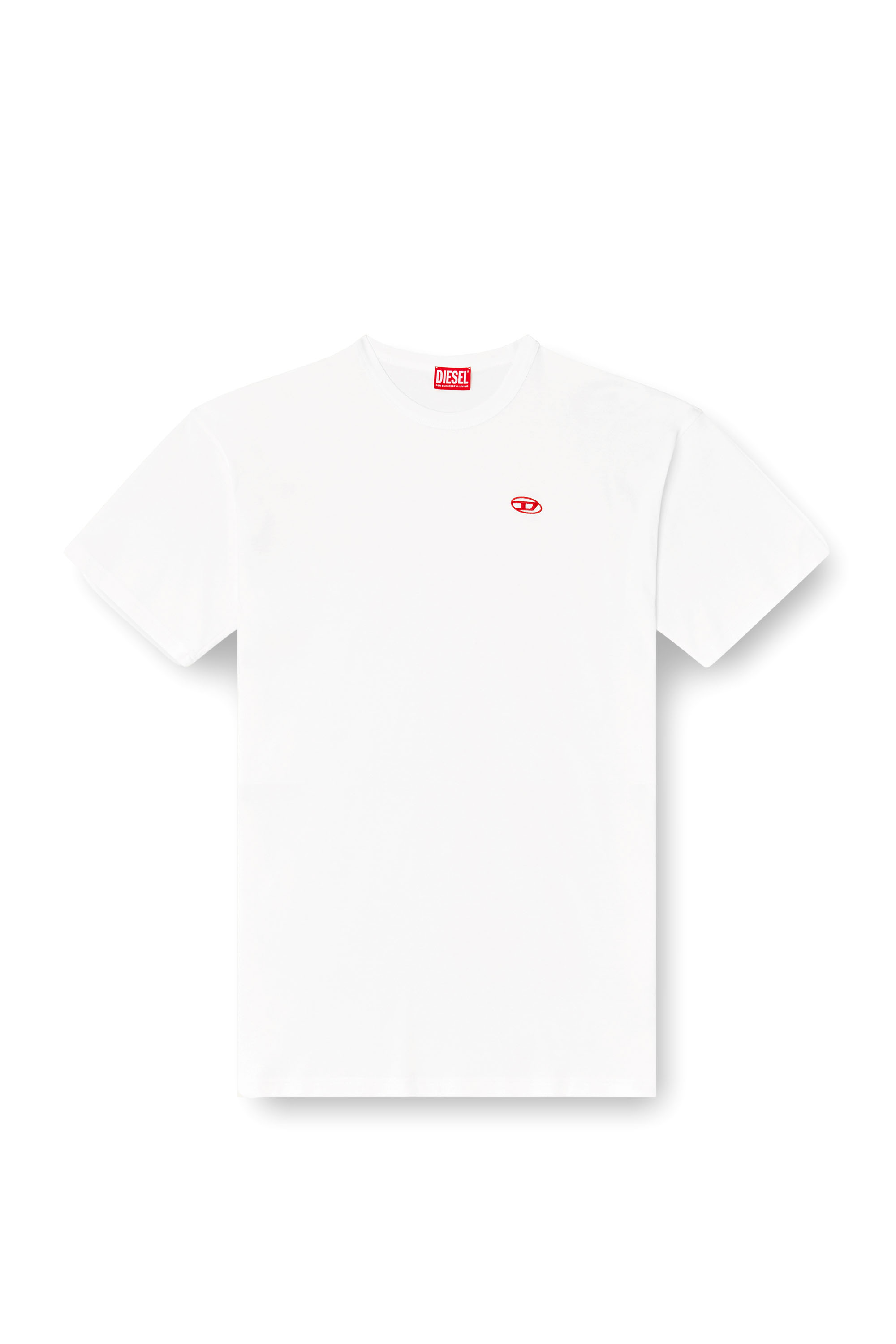 Diesel - T-BOXT-T6, Man's T-shirt with red Oval D in White - 2