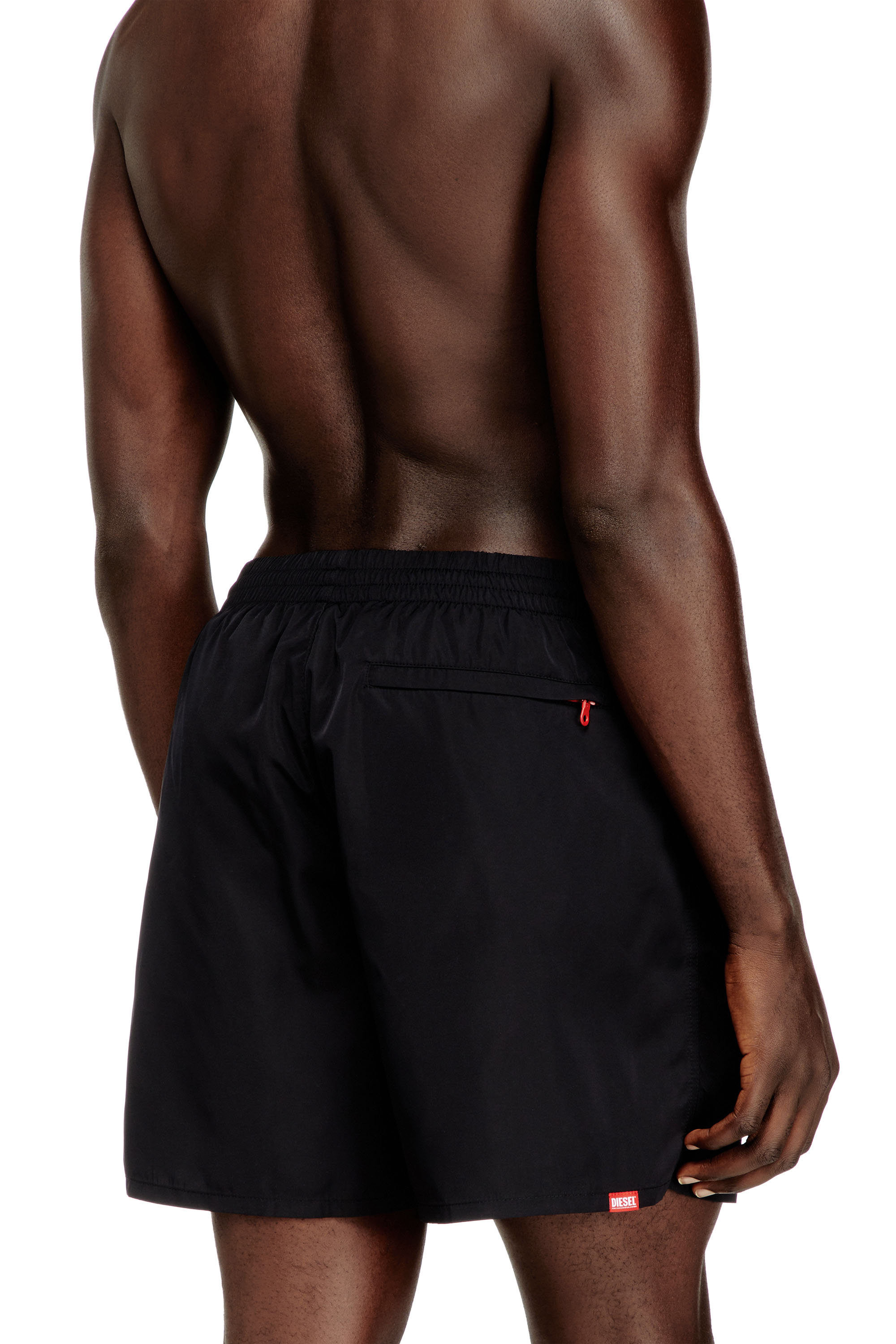 Diesel - SPORT-41-D-CORE, Man's Swim shorts with zip pocket in Black - 3