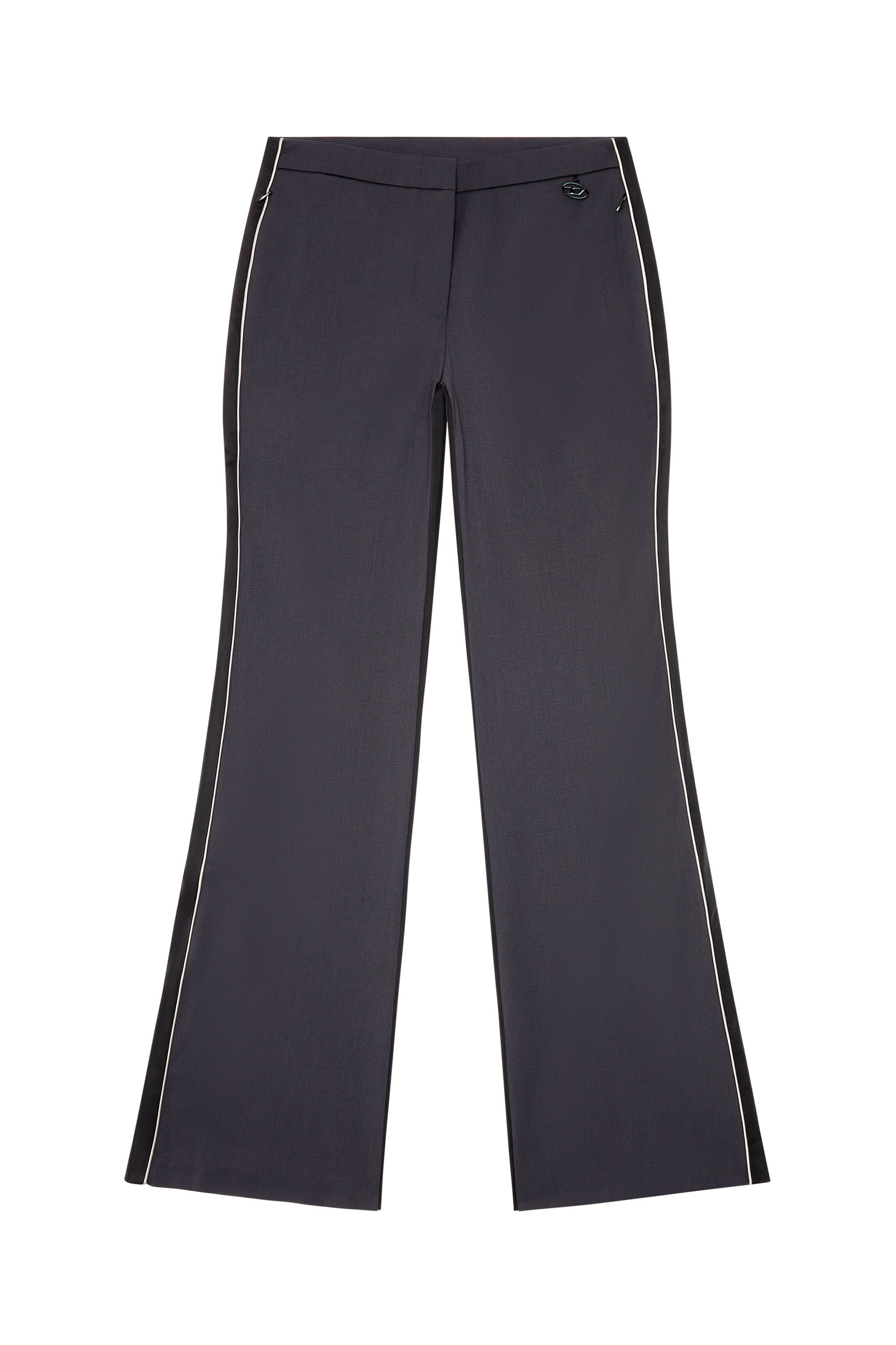 Diesel - P-FORTY, Woman Flared pants in wool blend and double knit in Multicolor - Image 3